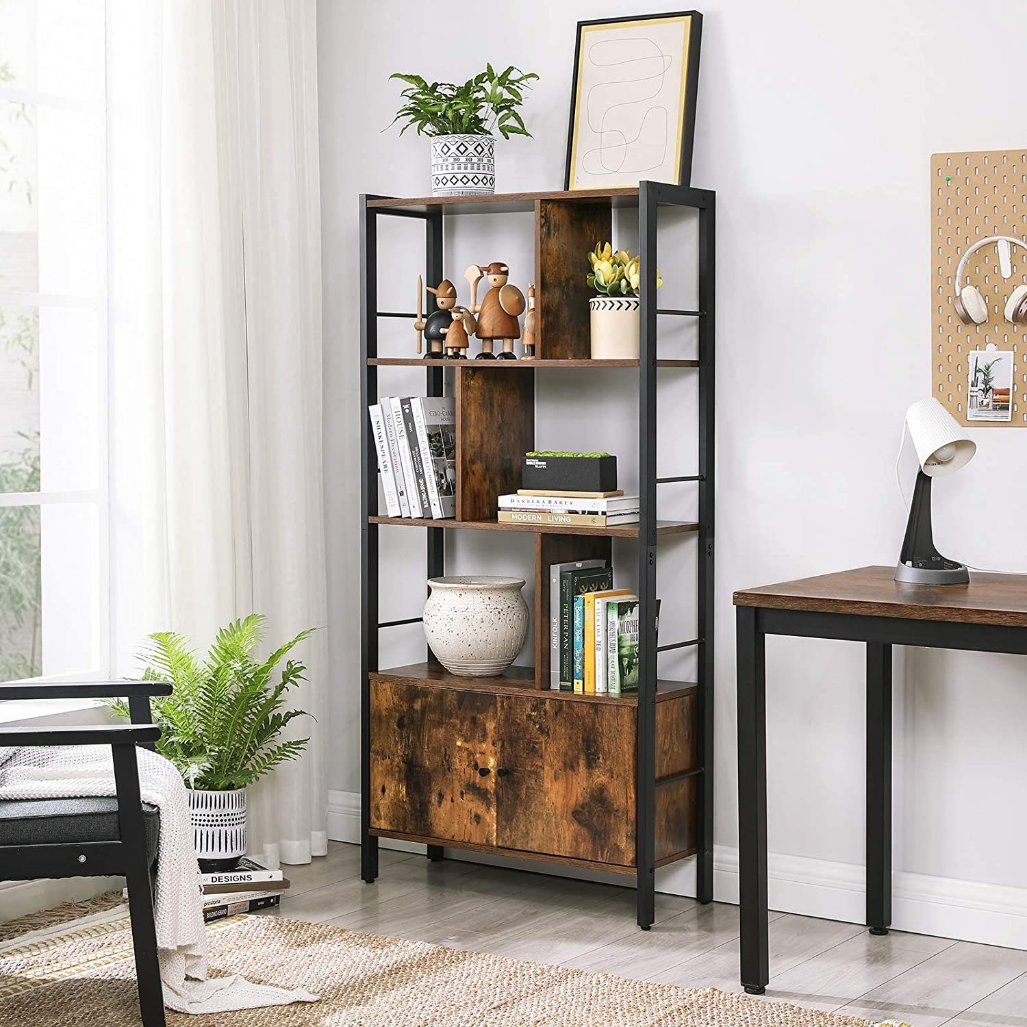 VASAGLE Bücherregal, Standregal, Bücherschrank mit 4 günstig online kaufen