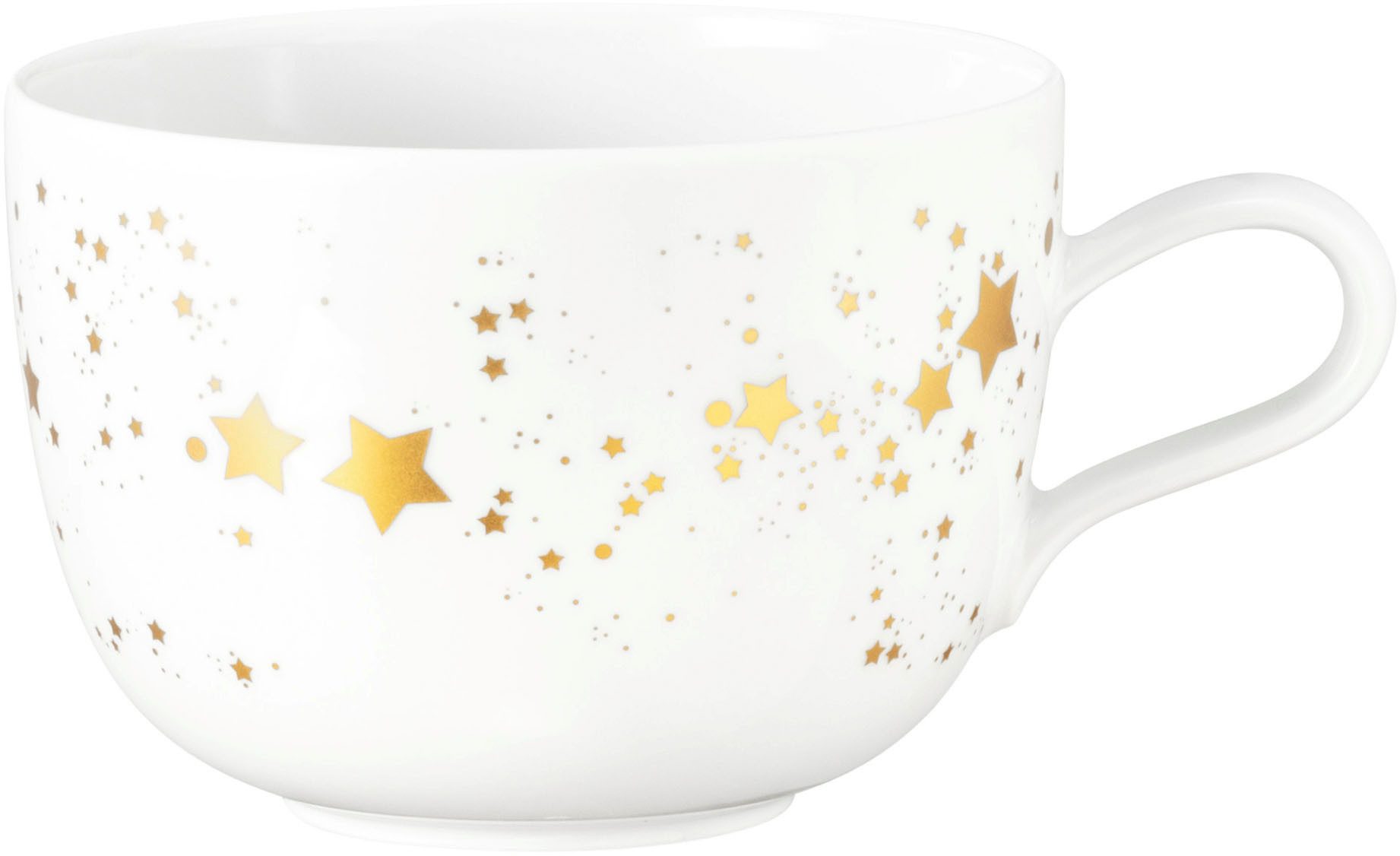 Seltmann Weiden Tasse Liberty - Golden Stars, 1-tlg., Porzellan, Milchkaffeeobertasse 0,38 l
