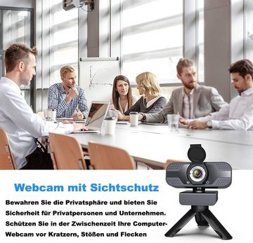 Sross 1080P Webcam mit Mikrofon und Ringlicht, Full HD Facecam Full HD-Webcam (HD, WLAN (Wi-Fi), Live-Streaming Webcam mit Stativ 360°für PC/MAC/Desktop, USB Kamera Web Cam für YouTube,Skype,Xbox(Weiß/Warmes Licht)-notfall)