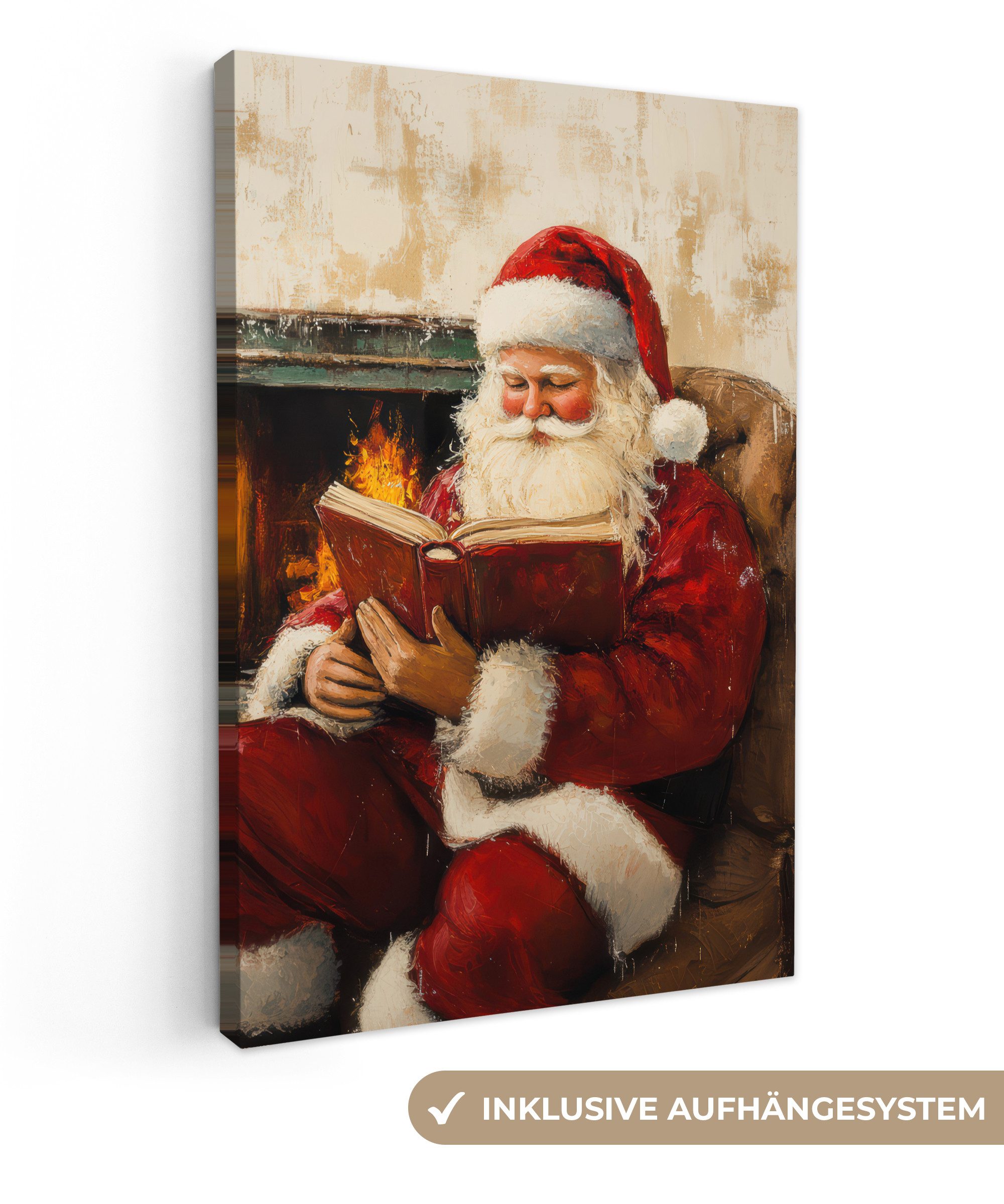 OneMillionCanvasses® Leinwandbild Weihnachten - Weihnachtsmann - Winter - O günstig online kaufen