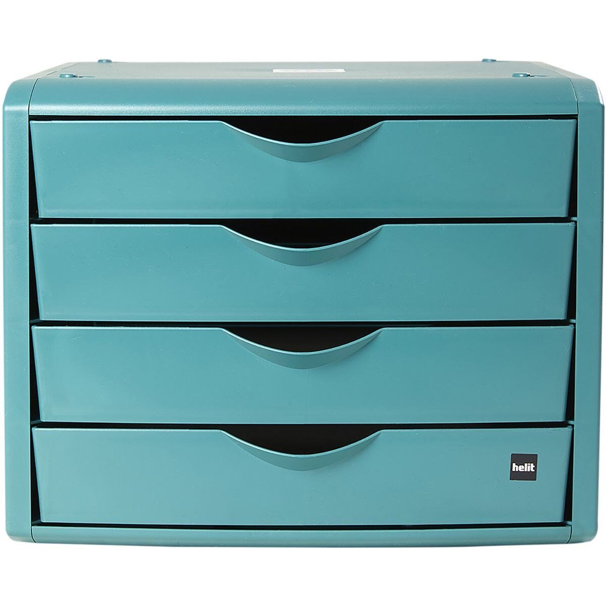 HELIT Schubladenbox the green chameleon, mit 4 Schubladen, geschlossen, stapelbar, Recycling-Kunststoff