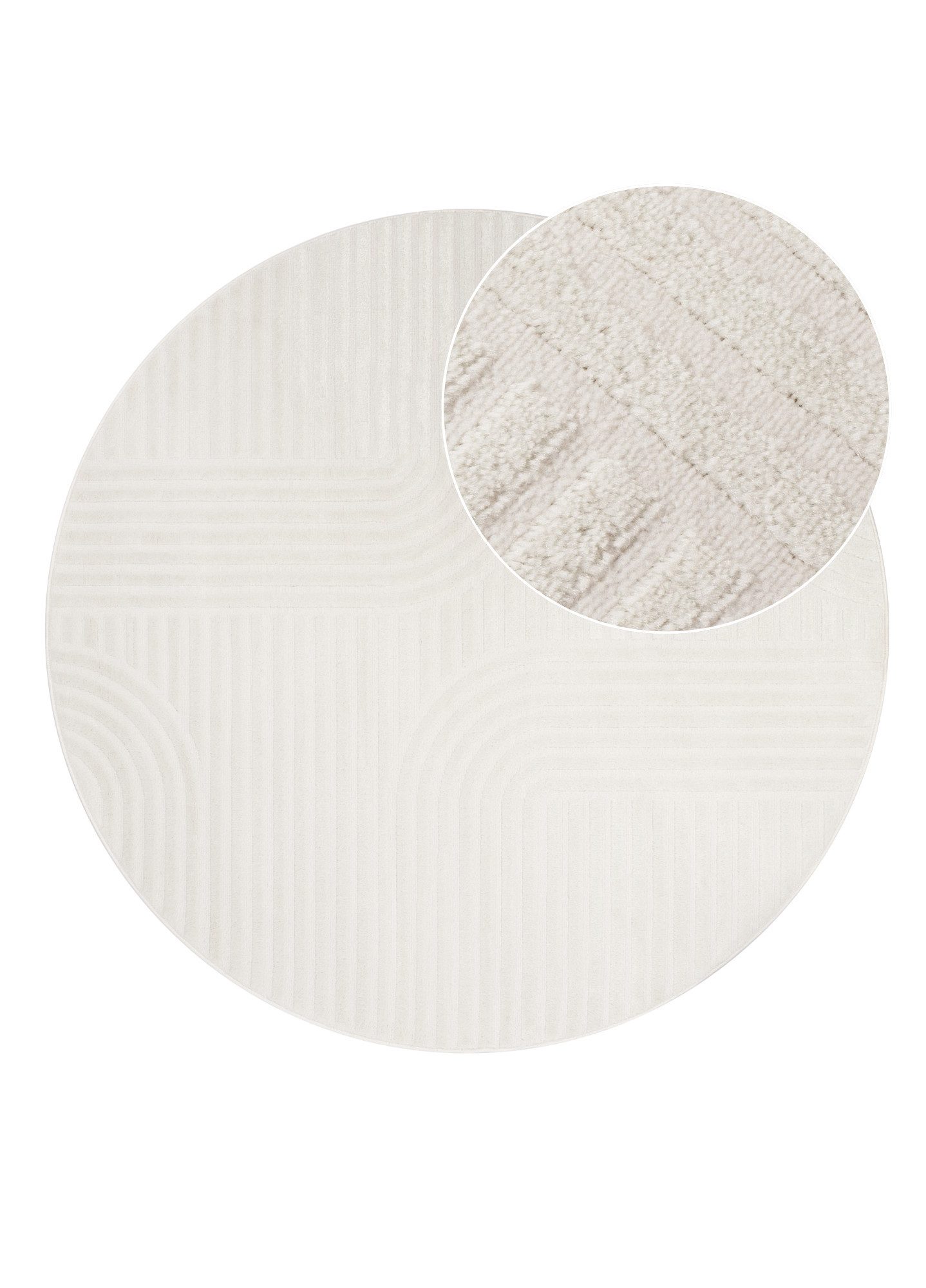 Tapiso Teppich HYGGE, rund, Höhe: 9 mm, Wohnzimmer, Schlafzimmer, pflegelei günstig online kaufen