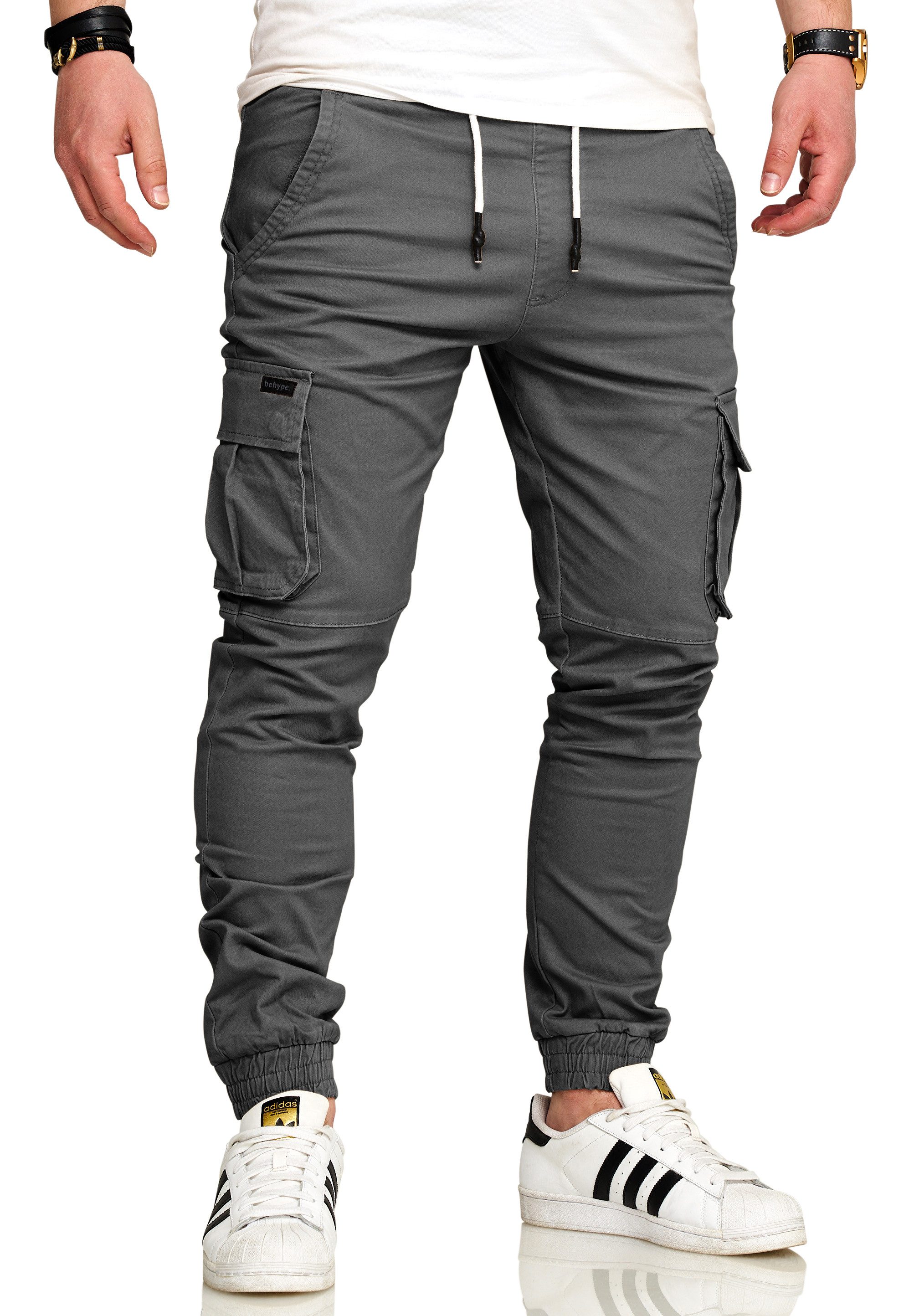 SOULSTAR Cargohose S2LOM Herren Chino Jogger Jeans Hose Stoffhose Freizeithose