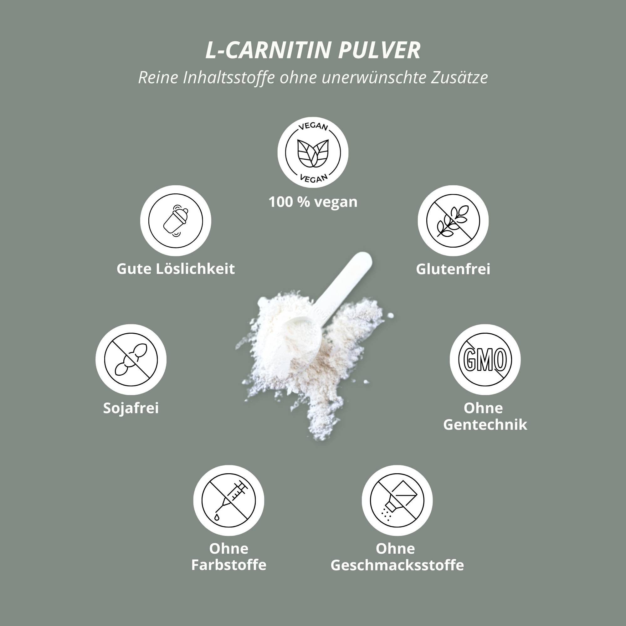 nutri+ L-Carnitin Pulver hochdosiert (Carnipure) Pulver