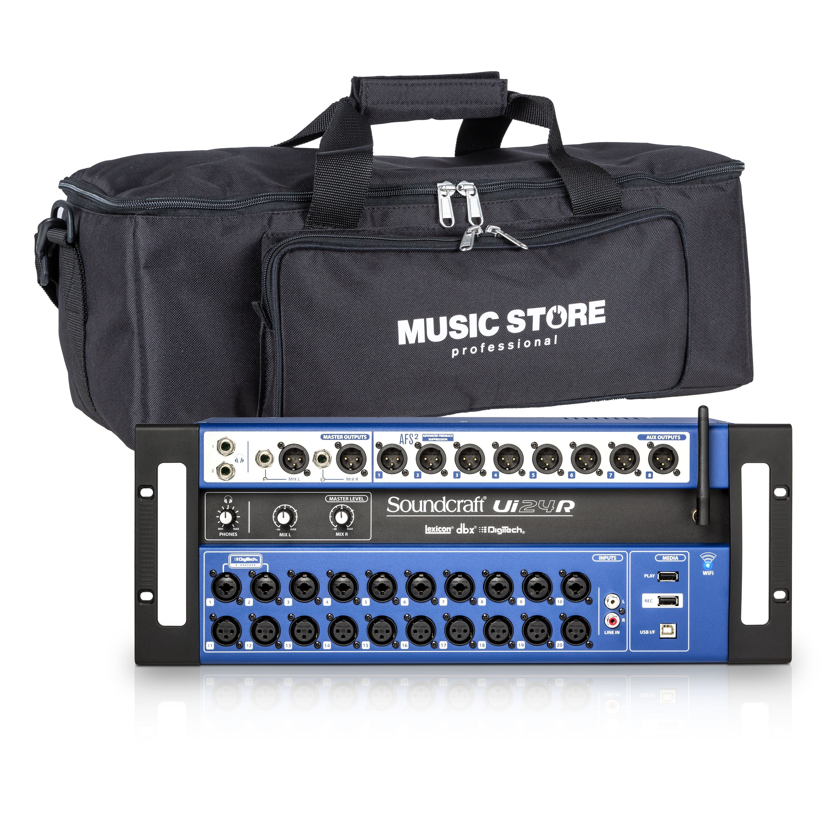 Soundcraft Mischpult, (PA Mischpulte, Tablet Mixer), Ui24R + Stagebox-Bag - Tablet Mixer-Set