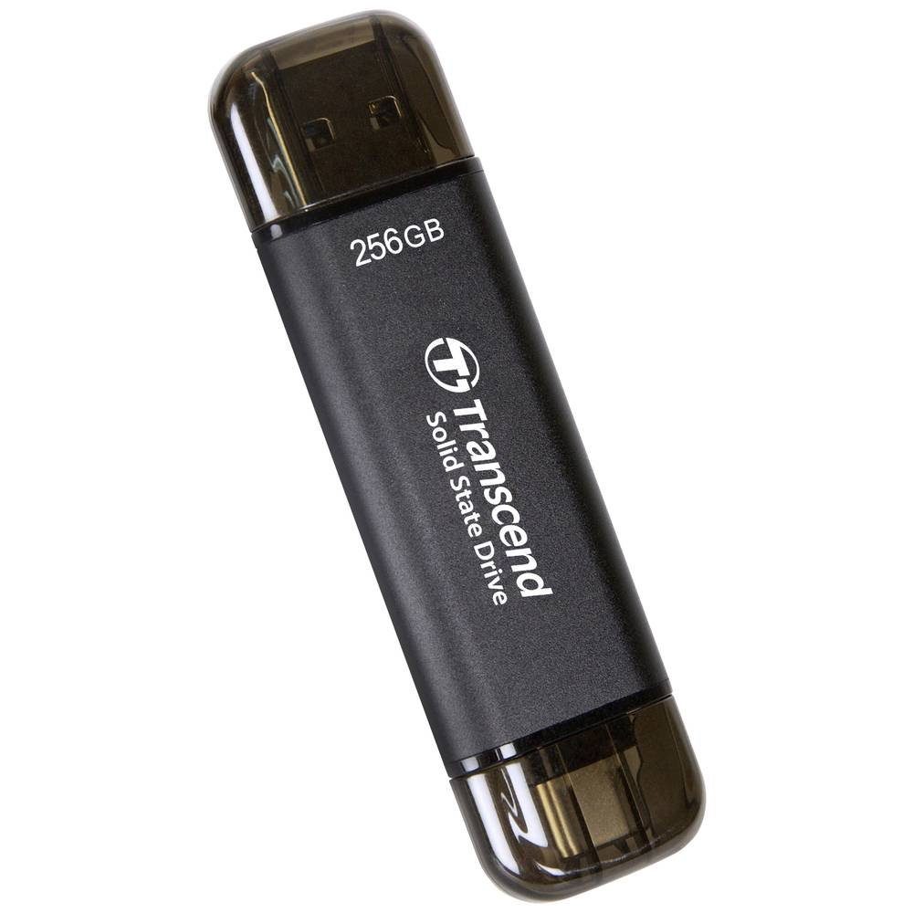 Transcend External SSD, ESD310C, USB 10Gbps, Type C/ABlack TS256GESD310C externe SSD