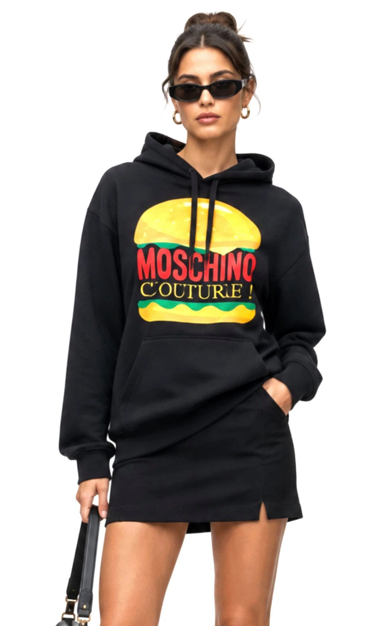 Moschino Hoodie Couture! Kapuzen Sweatshirt Organic Hamburger Pullover (1-tlg) originales Deadstock-Exemplar mit Originaletiketten