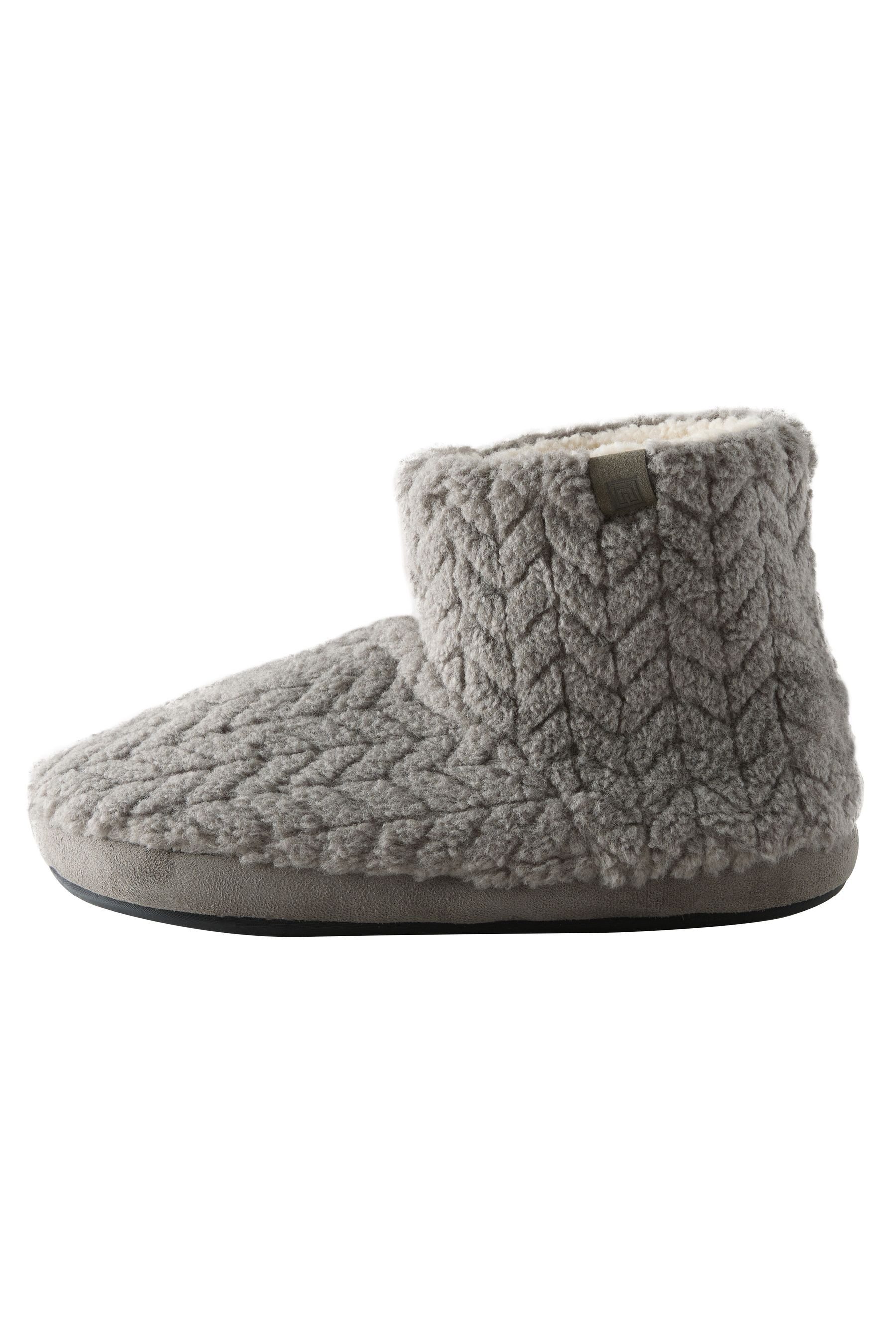 Hausstiefel aus strukturiertem Fleece Hausschuh