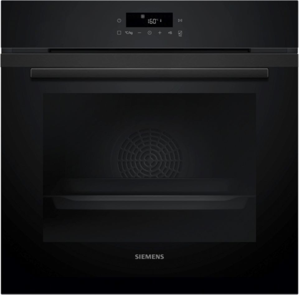 SIEMENS Backofen iQ300 HB271ABB3 Einbau-Backofen, Deep black inox, EEK: A+, mit Teleskopauszug nachrüstbar, activeClean® - Selbstreinigungs-Automatik