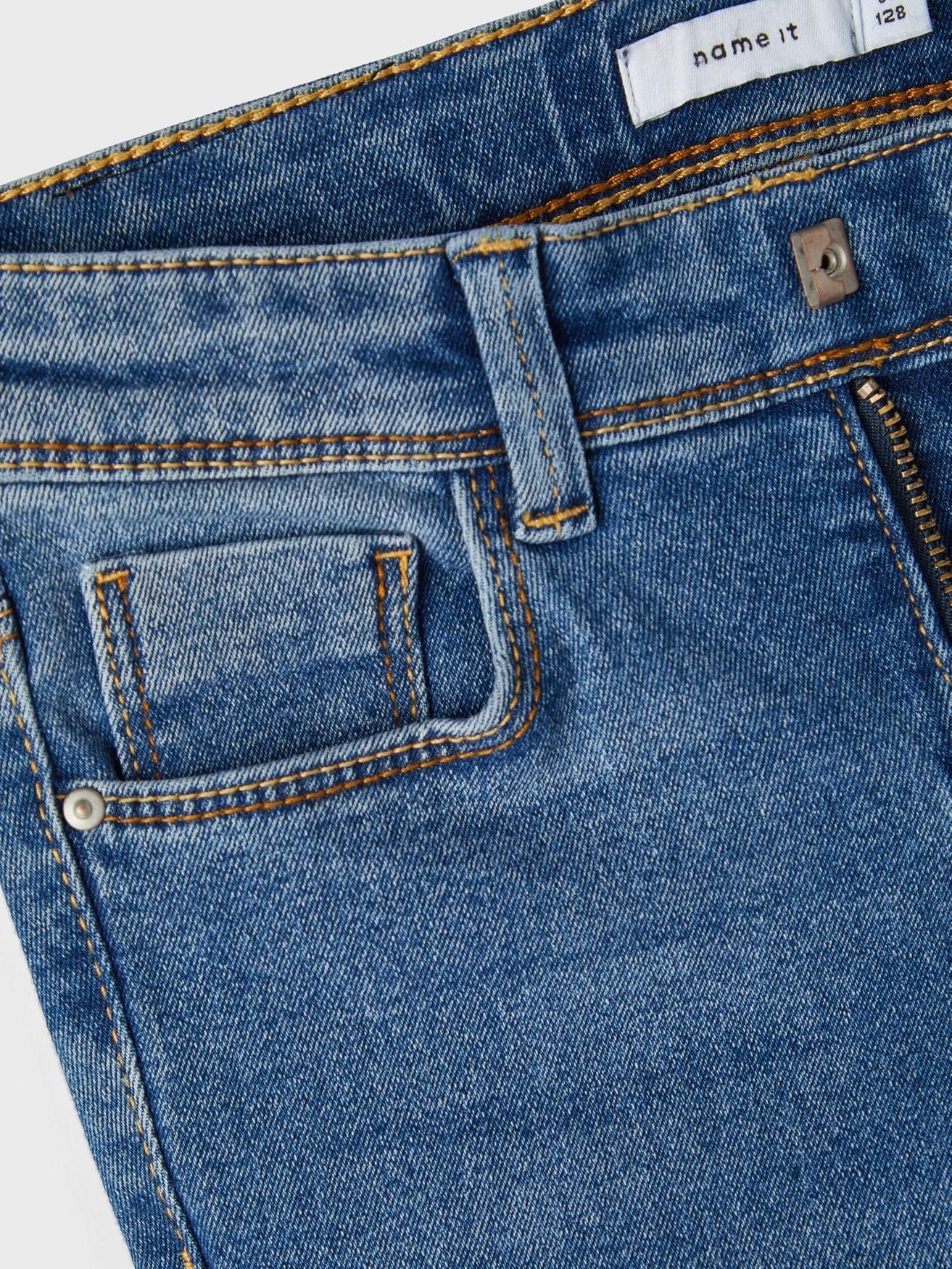 Name It Regular-fit-Jeans Skinny Jeans 5538 in Denim NKFPOLLY Hose mit Blau Fransen