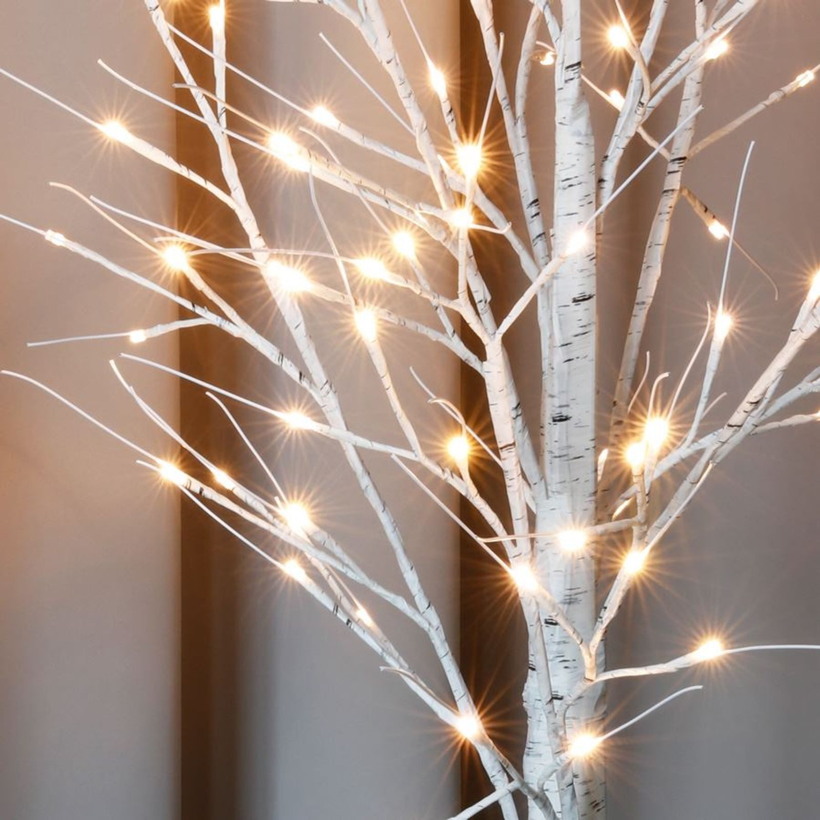 BURI LED Baum LED Lichterbaum Birkenstamm 150cm Dekobaum Gartendeko Weihnachtsdeko