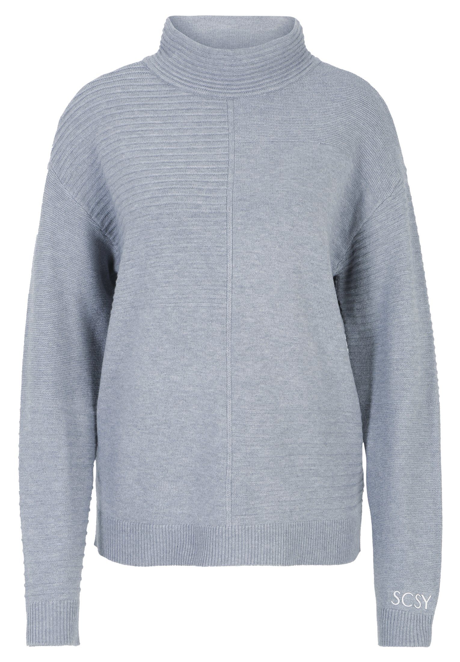 Melange mit Barclay Grey Kragen (1-tlg) Betty Strickdetails Strickpullover