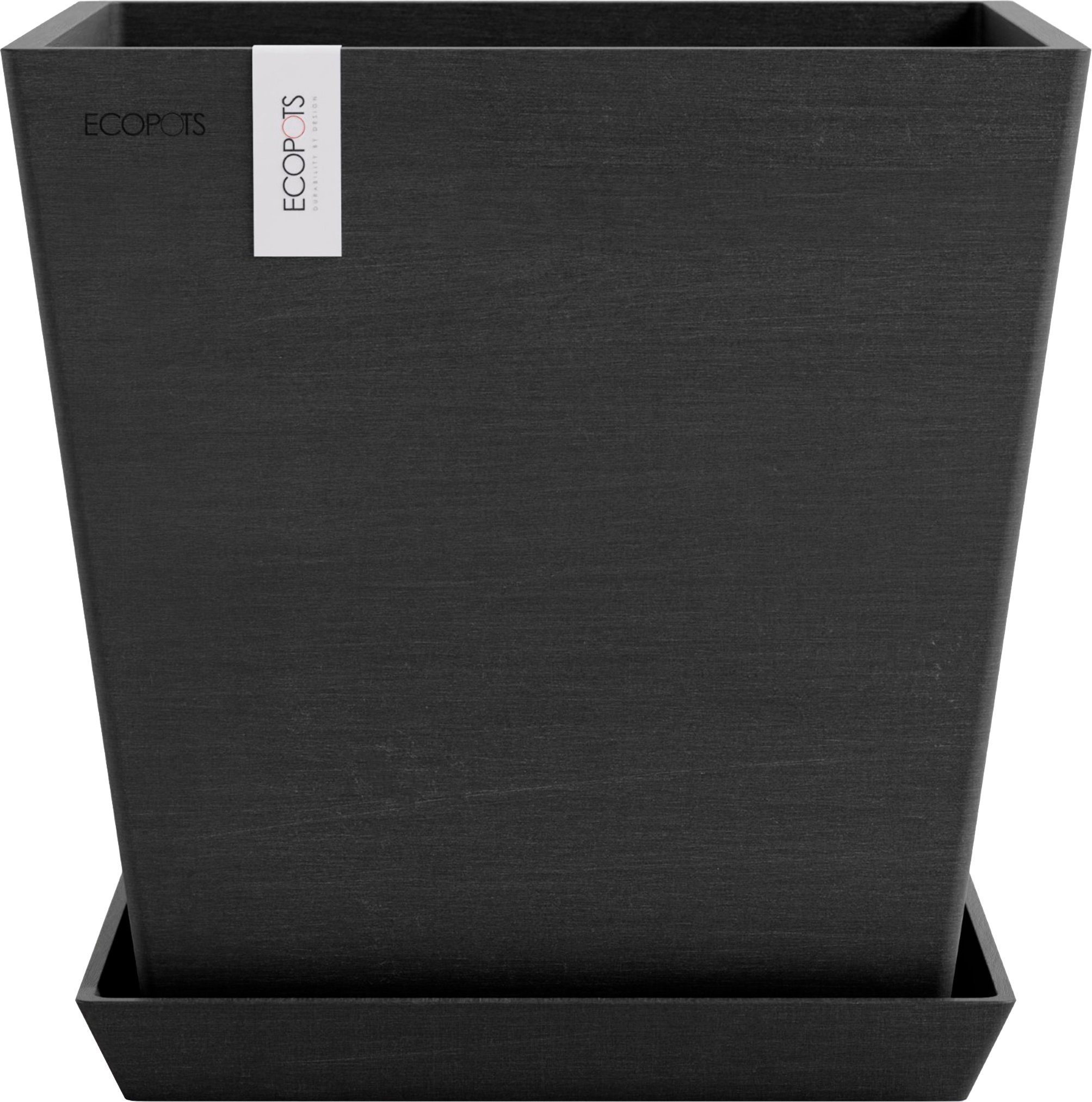 ECOPOTS Blumentopf Rotterdam 25 + Wassersystem Dunkelgrau, für innen und außen: frostsicher, bruchsicher und lichtbeständig