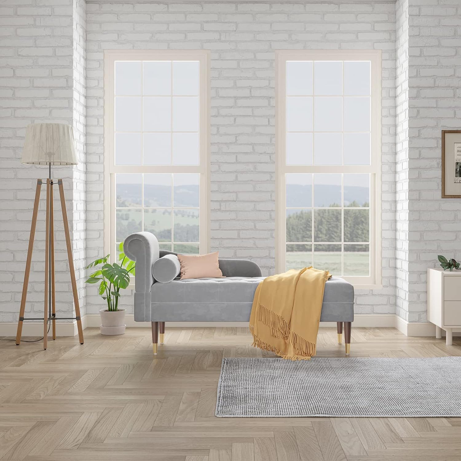 Vesgantti Chaiselongue Chaiselongue Smat Sofa mit Kissen werkzeuglose Montage für Wohnzimmer