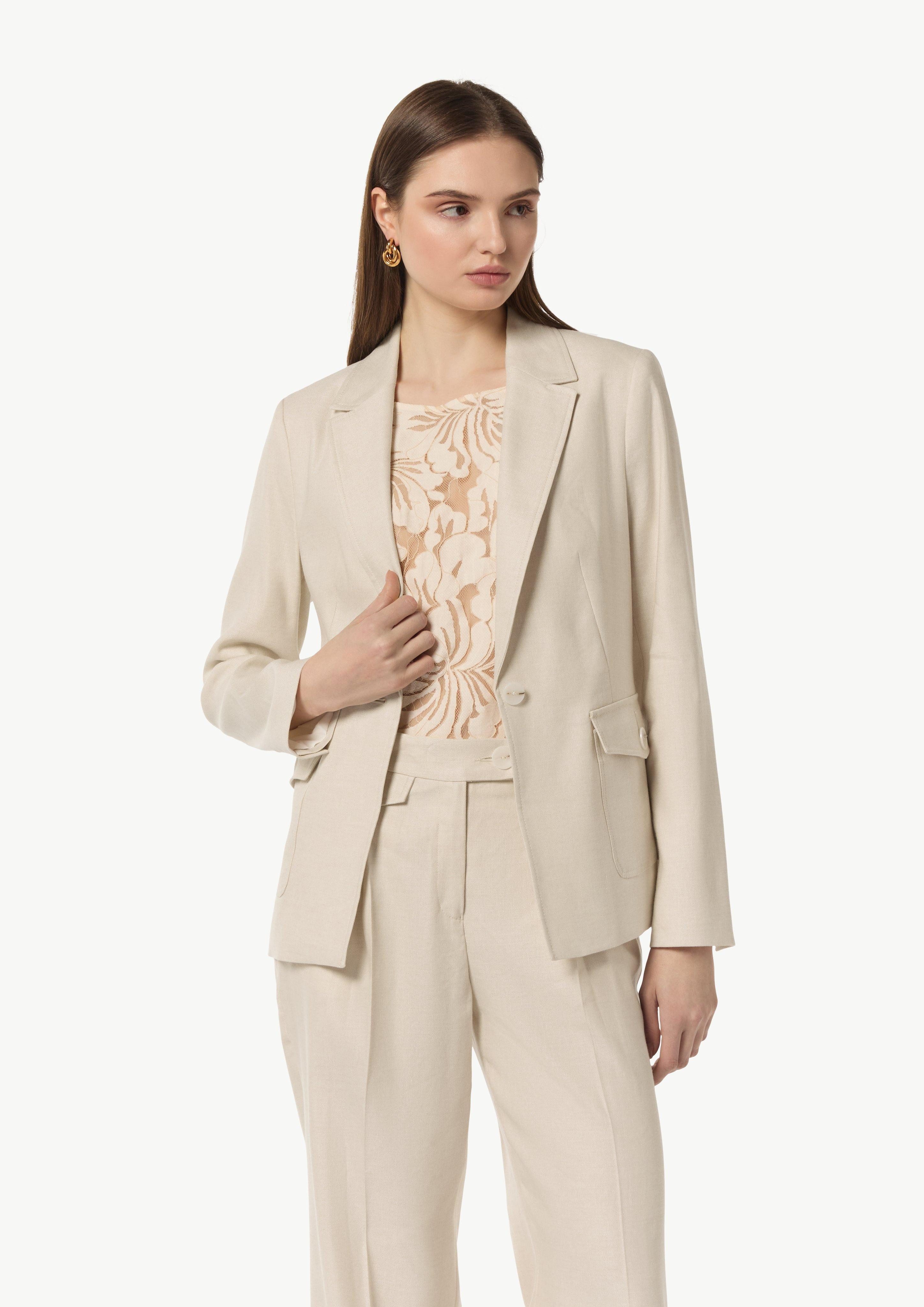 Blusenblazer Blazer aus Leinenmix