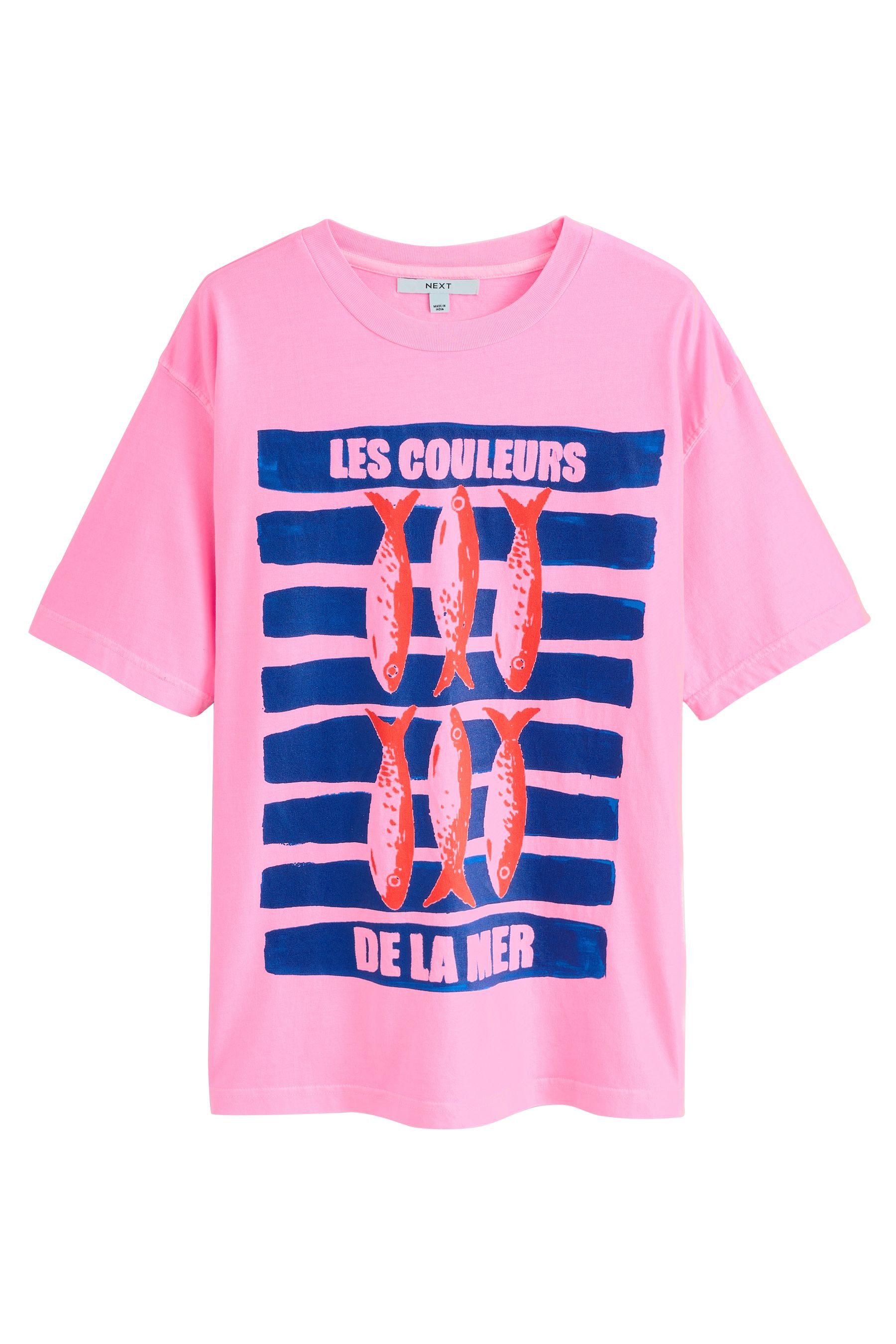 Next T-Shirt Oversized Fit T-Shirt mit Grafikprint, Sardines (1-tlg) günstig online kaufen