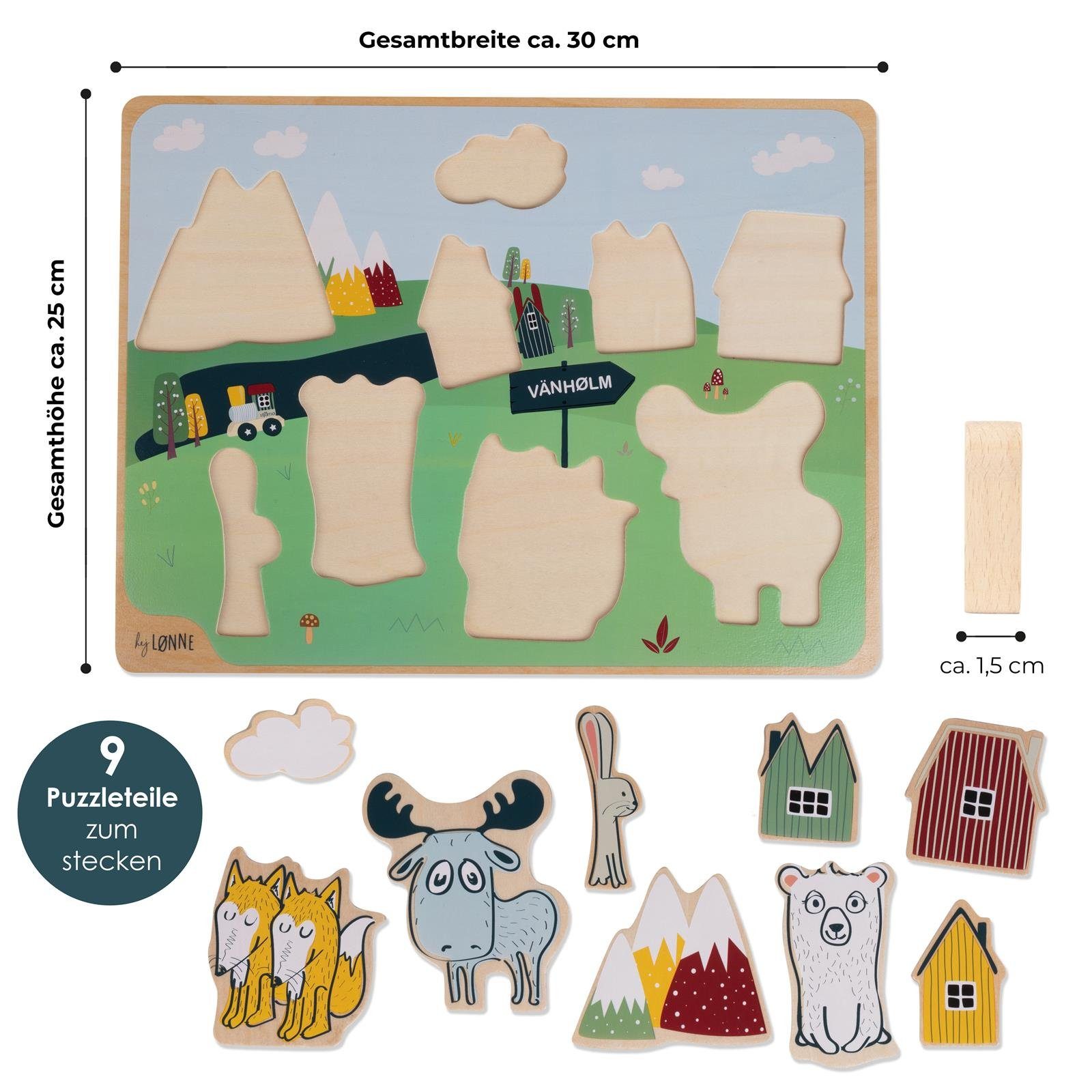 Hej Lønne Steckpuzzle Hej Lønne Steckpuzzle (wp), Puzzleteile, mit 9 großen Steckteilen - fördert Motorik und Koordination