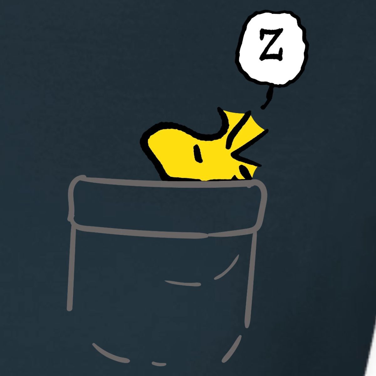 Spreadshirt T-Shirt Peanuts Woodstock In A Pocket Taschen-Design Frauen T-Shirt (1-tlg) Slim Fit, fällt klein aus