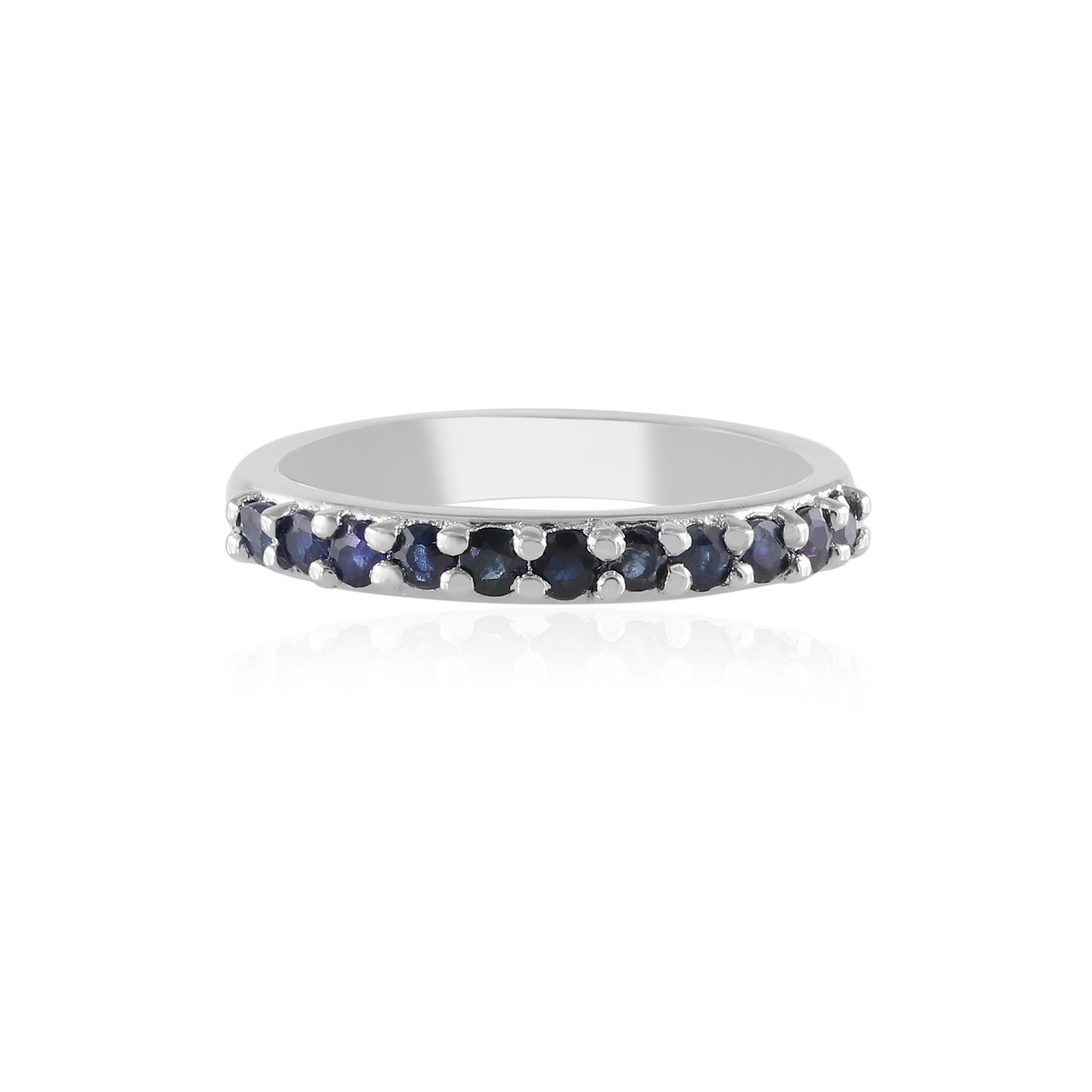 Cavill Silberring Blauer Saphir Rhodium Silber Ring (1-tlg)