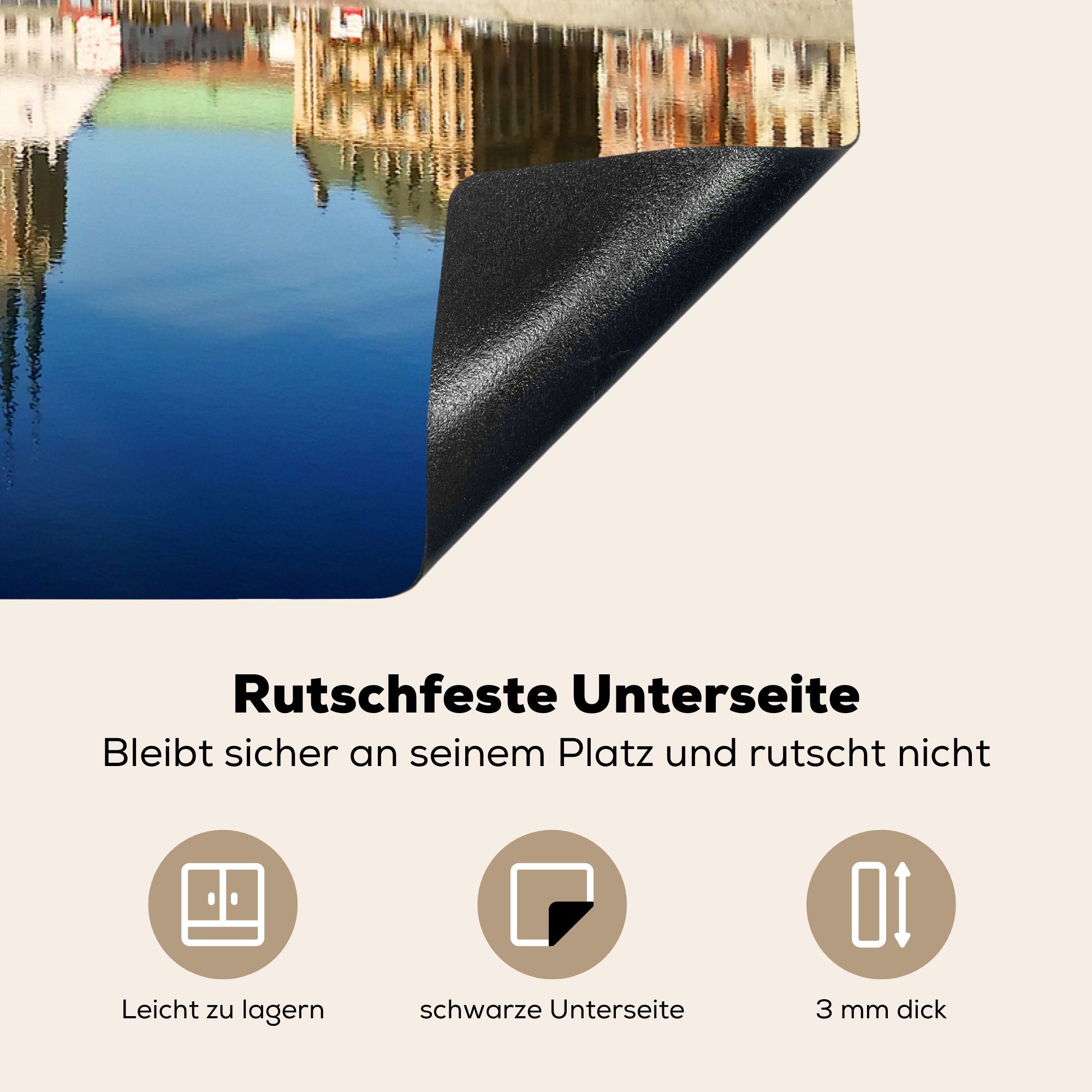 Induktionskochfeld der cm, 81x52 MuchoWow Ceranfeldabdeckung Stadt die in Schutz Herdblende-/Abdeckplatte tlg), Polen, für Spiegelung Vinyl, (1 Wroclaw küche,