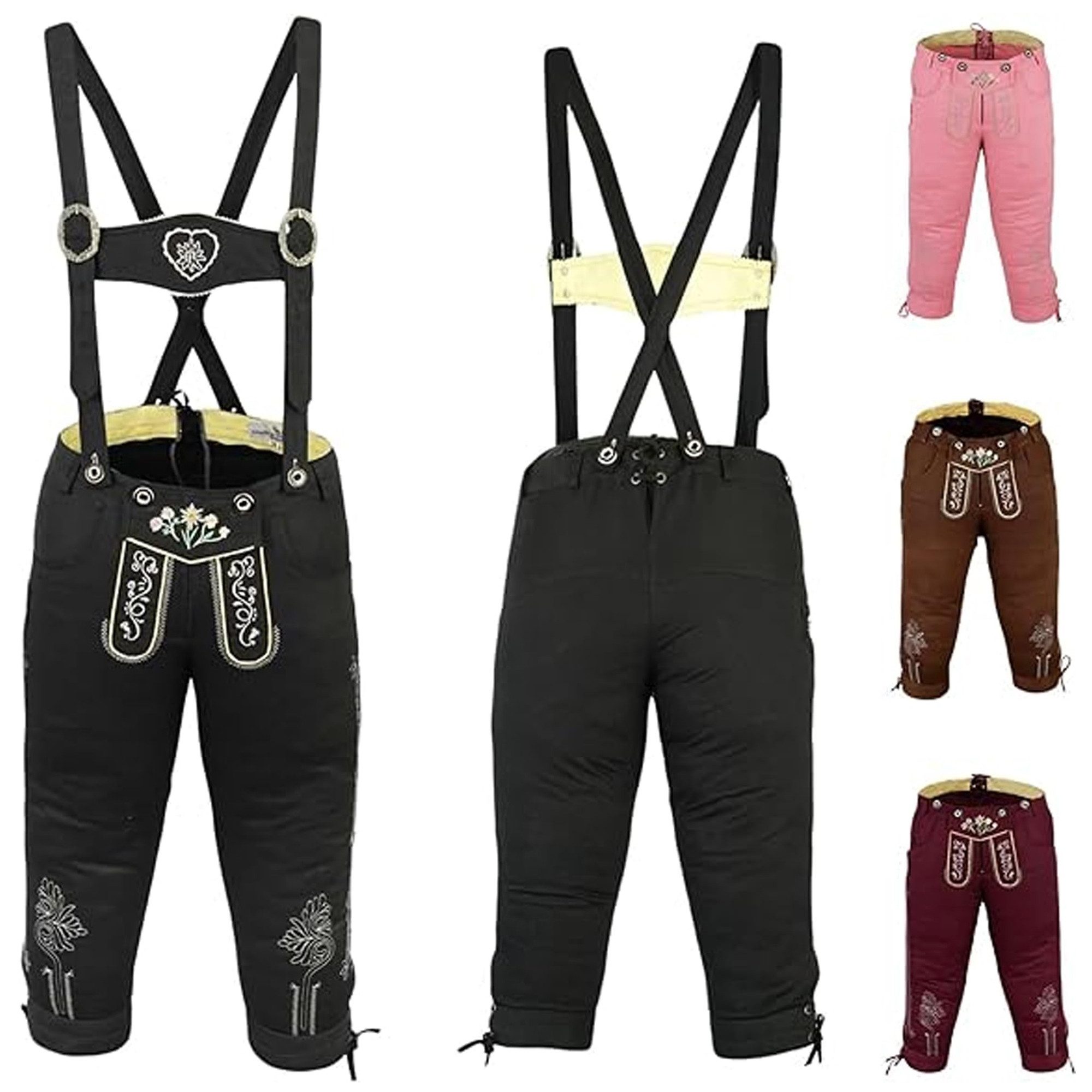 German Wear Trachtenhose GW121 Damen Trachten Jeans Hose mit Hosenträgern