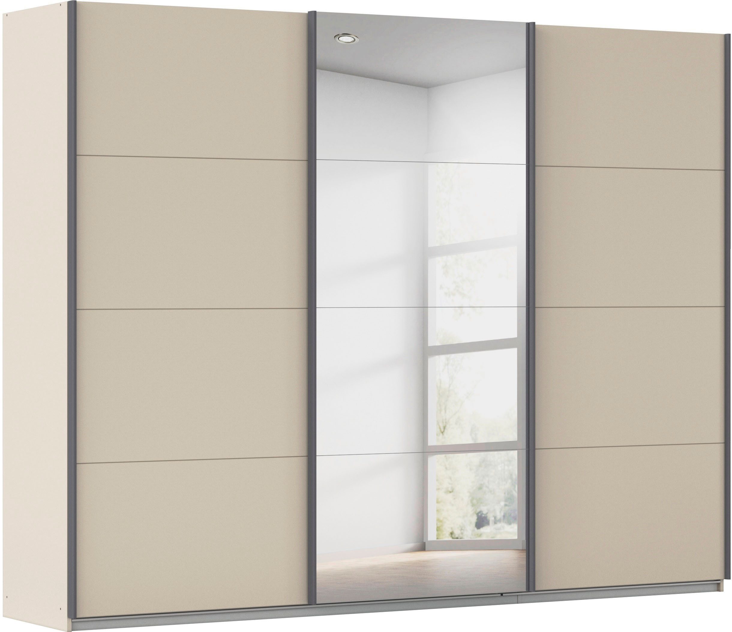 OTTO home Schwebetürenschrank Kleiderschrank Schrank Schlafzimmerschrank Garderobe AGORDO (Breiten 203/271/315/360 cm in drei Griff-Farben - NEU: Farbe SCHWARZ) Top Innenausstattung, in 4 Breiten und 2 Höhen MADE IN GERMANY