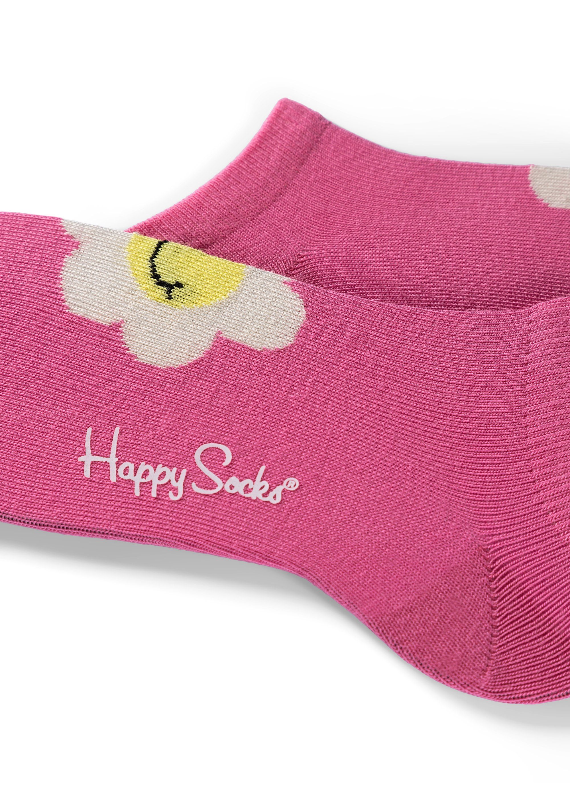 Kids Strawberry gekämmte Low Happy Daisy-Cloudy Sneakersocken Baumwolle Socks 4-Pack