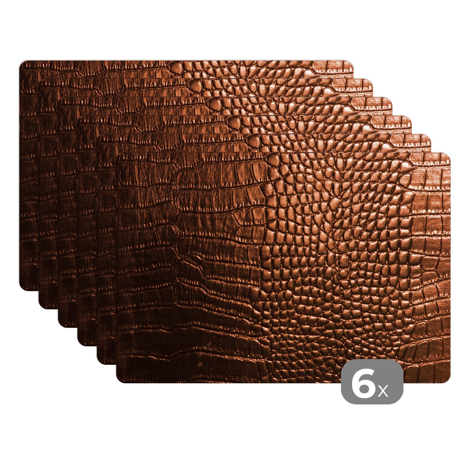 MuchoWow Platzset Das braune Leder eines Krokodils, (6-St), Platzsets, Tisc günstig online kaufen