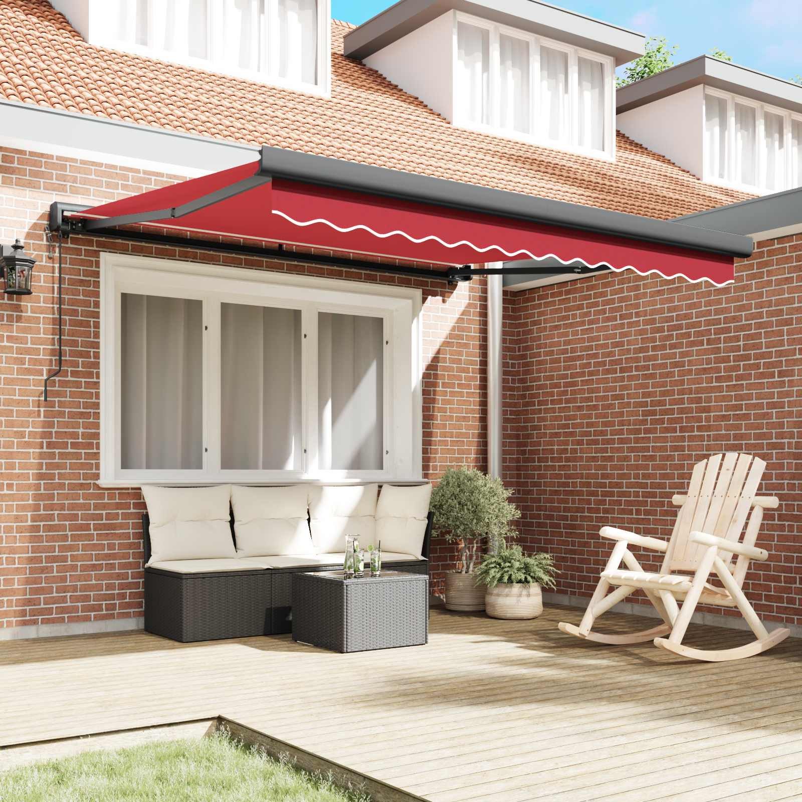 vidaXL Markise Ausziehbare Markise Rot 300 x 250 x 165 cm Stoff und Metall (1-St)