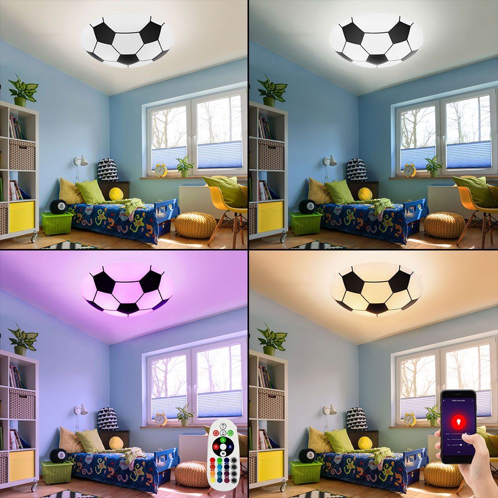 etc-shop Dekolicht, Leuchtmittel nicht inklusive, Fernbedienung Smart LED RGB Leuchte Wand Decken Lampe Alexa