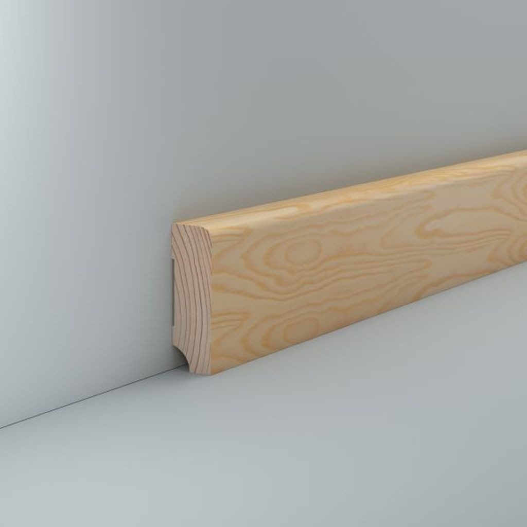Südbrock Sockelleiste Sockelleiste Kiefer 19 x 60 Fußleiste Massivholz Unbehandelt, L: 240 cm, H: 6 cm, 1-St., Unbehandelt