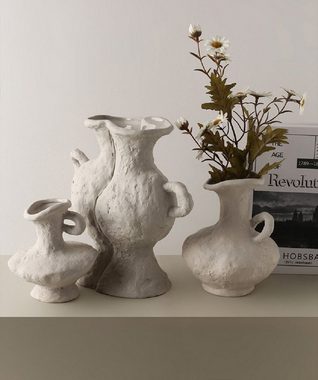 RAIKOU Dekovase Keramik Antike, Amphora Tisch Blumenvasen handgefertigt (3-Teilig)