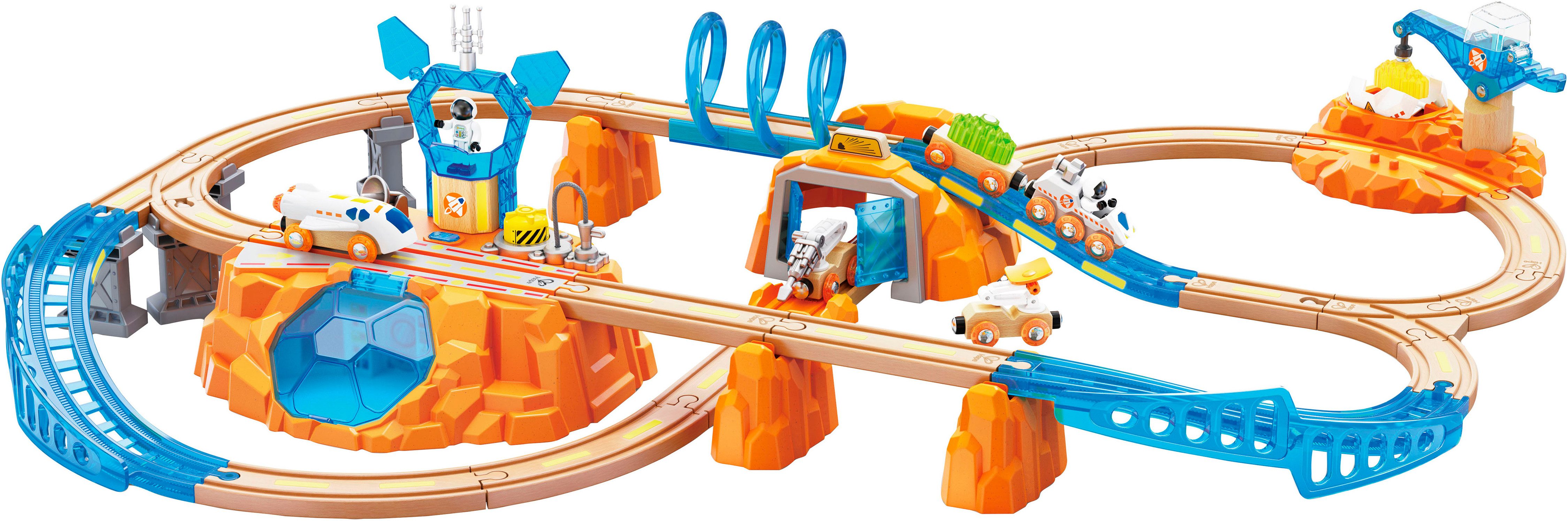 Hape Spielzeug-Eisenbahn Zugset - Mars-Erkundung, (48-tlg), mit Licht und S günstig online kaufen