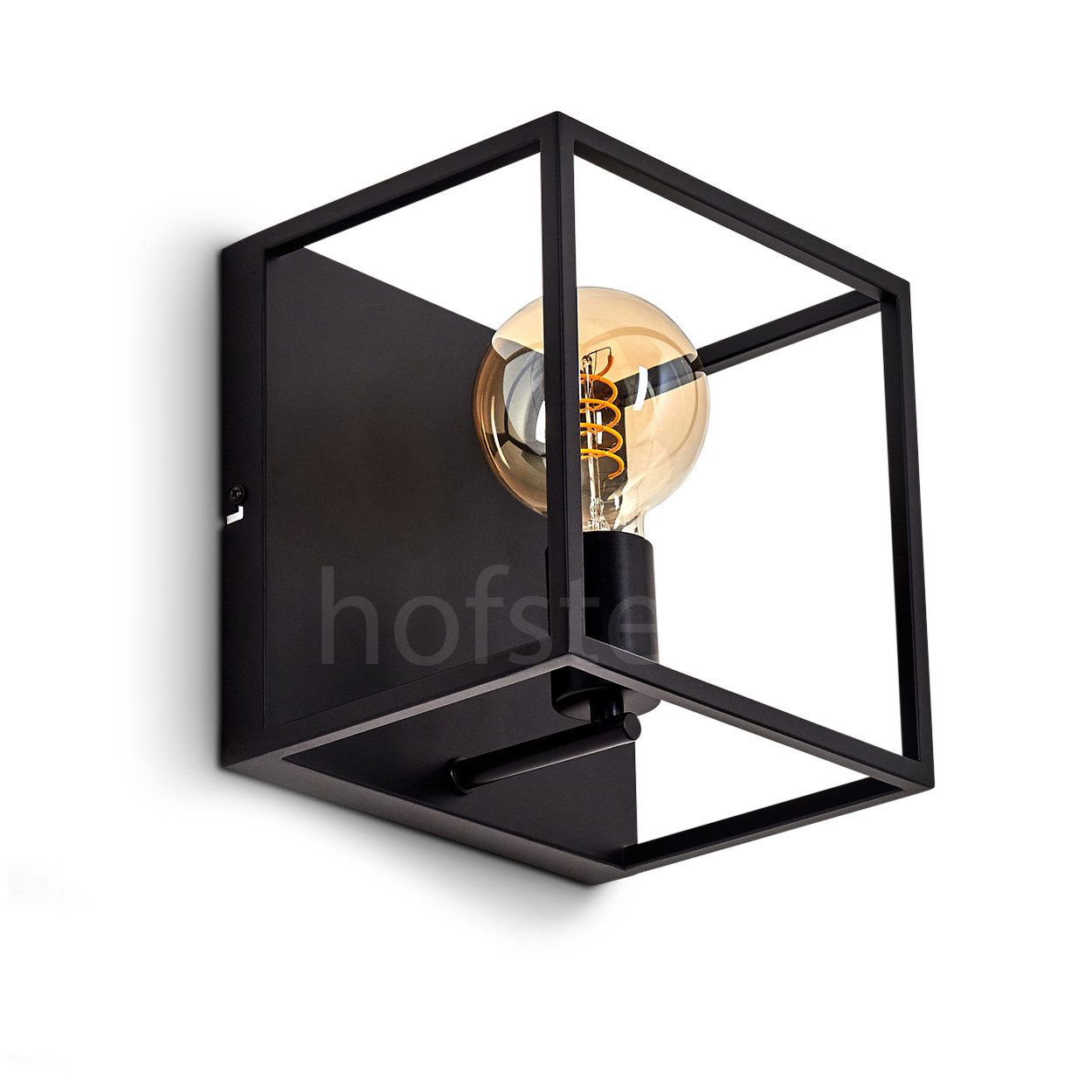 hofstein Wandleuchte »Palazzetto« moderne Wandlampe aus Metall in Schwarz, günstig online kaufen