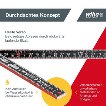 Wiha Zollstock (37067), 2 m, metrische Skala, 10 Glieder