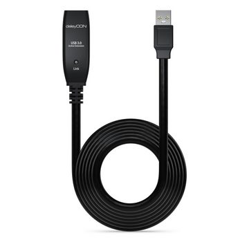 deleyCON 5m USB 3.0 Verlängerungskabel Aktiv Verlängerung Kabel Repeater Tintenstrahldrucker