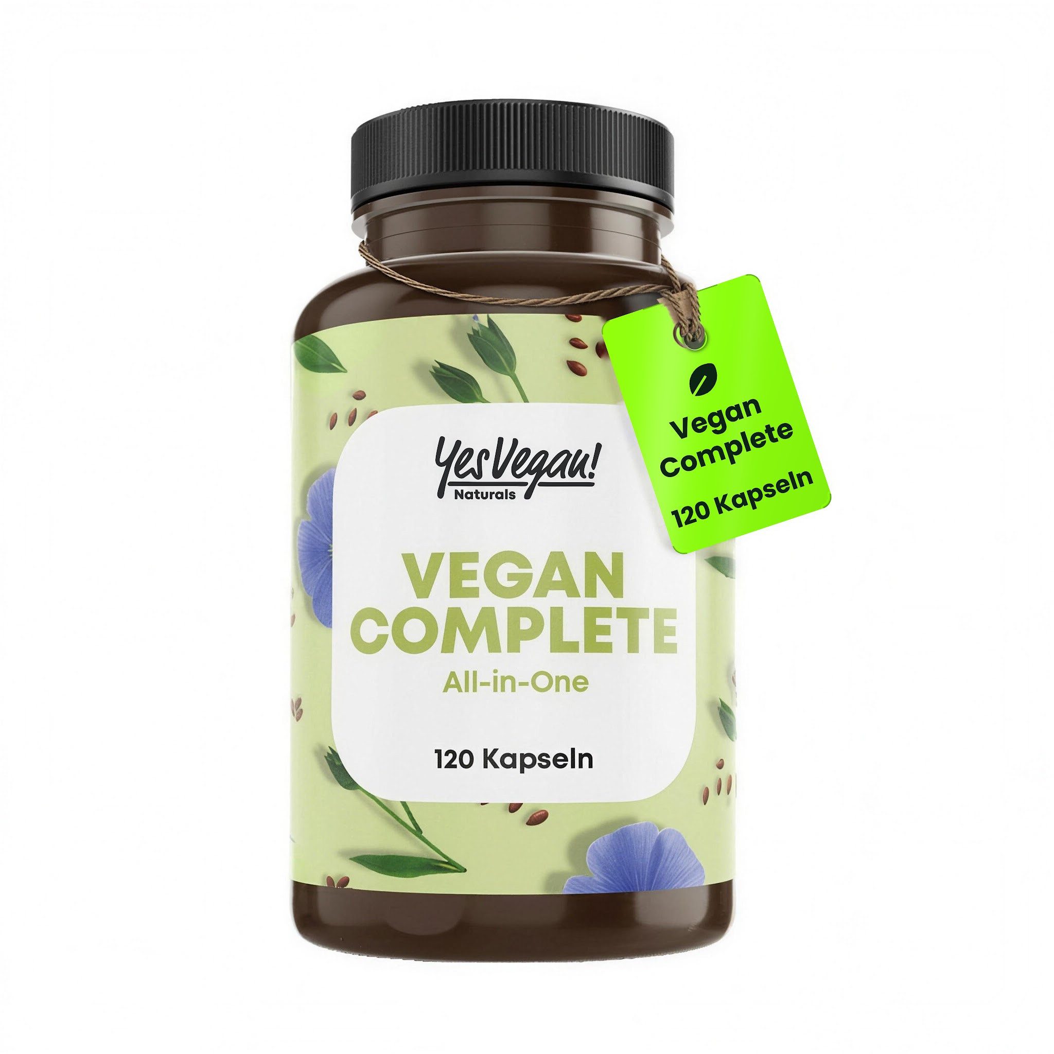 Yes Vegan Multivitamin & Mineralstoffe vegan, B12, D3, K2, Jod Kapseln, 120 St., 71 g, vegan, laktosefrei, glutenfrei
