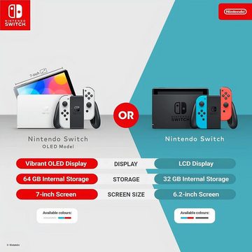 Nintendo Switch OLED Modell Konsole schwarz neon-blau-rot Handheld Spielekonsole (inkl. Joy-Con)