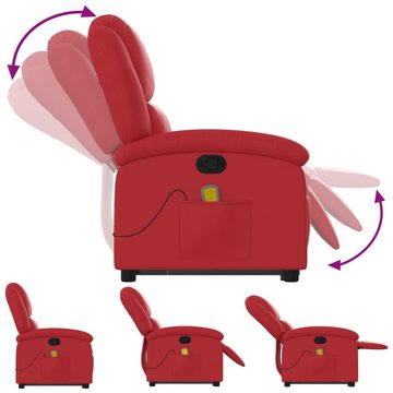 vidaXL Sessel Massagesessel mit Aufstehhilfe Rot Kunstleder (1-St)