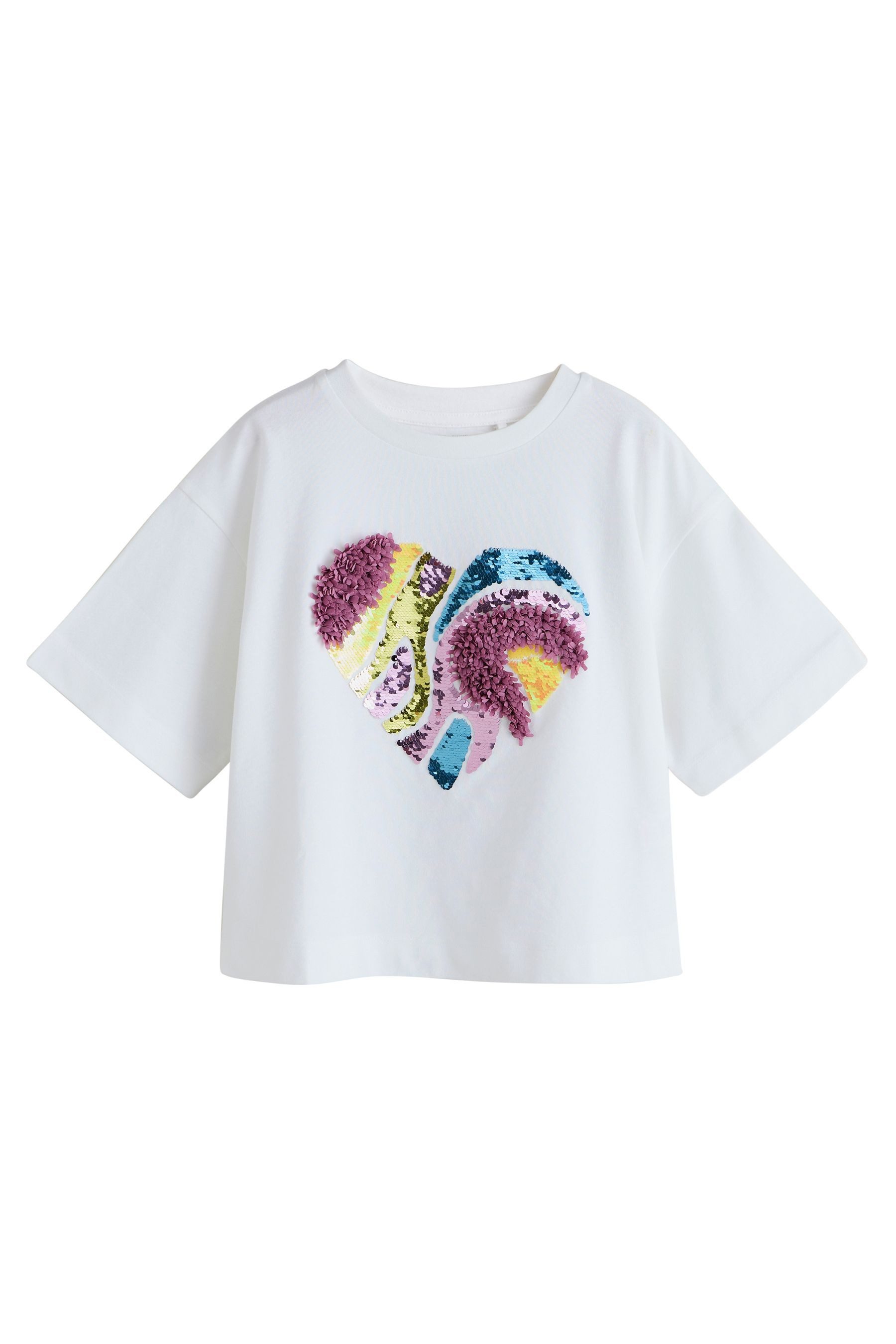 Paillettenshirt T-Shirt mit Paillettenherz