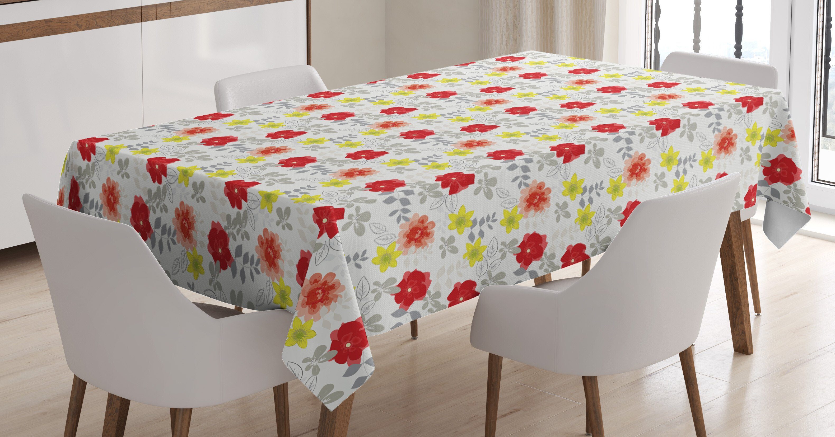 Klare Tischdecke Bereich den Farbfest Sommer-Blüten geeignet Außen der Farben, Für Schönheit Waschbar Frühling Abakuhaus