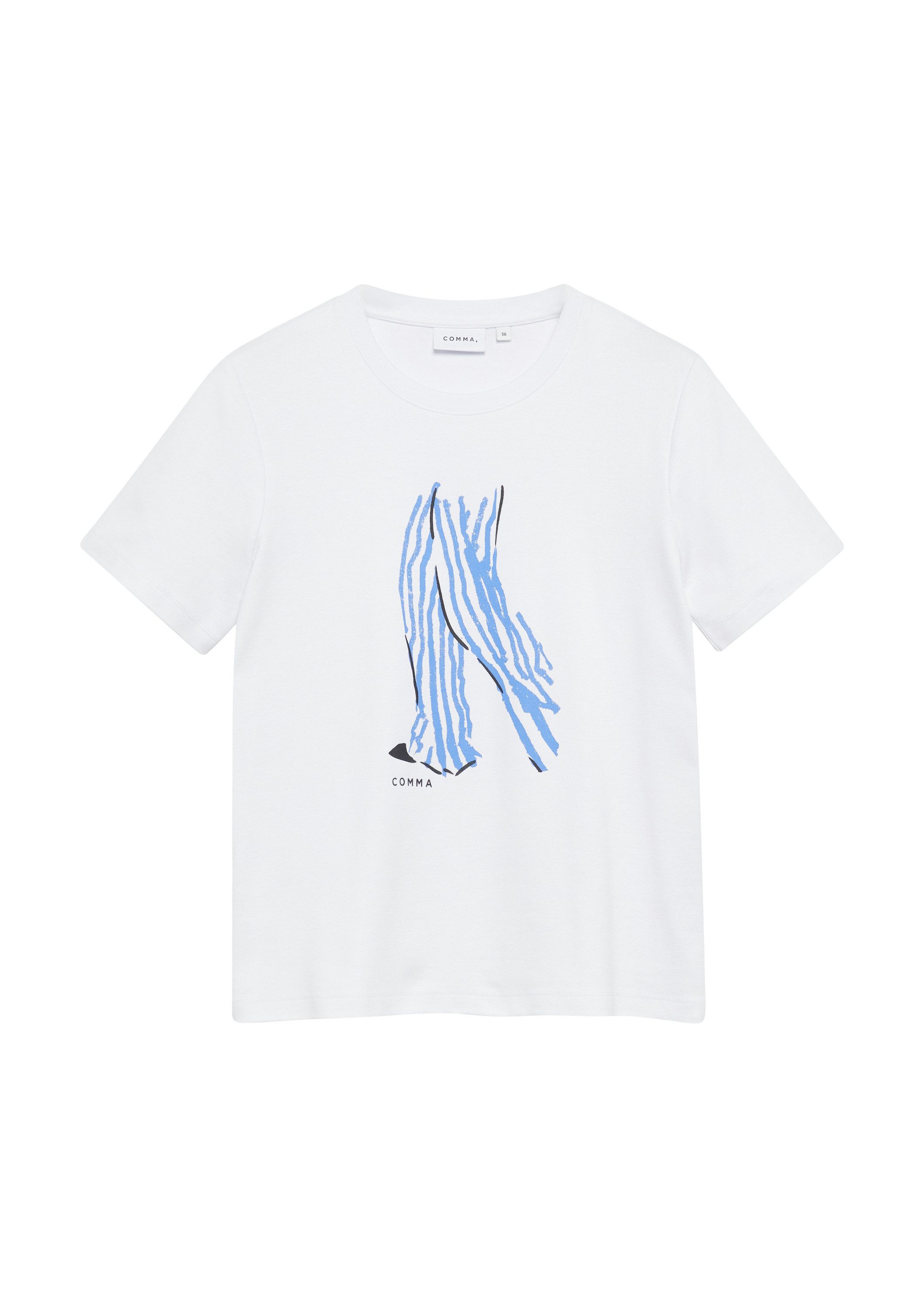 comma Kurzarmshirt T-Shirt T-Shirt mit Artwork