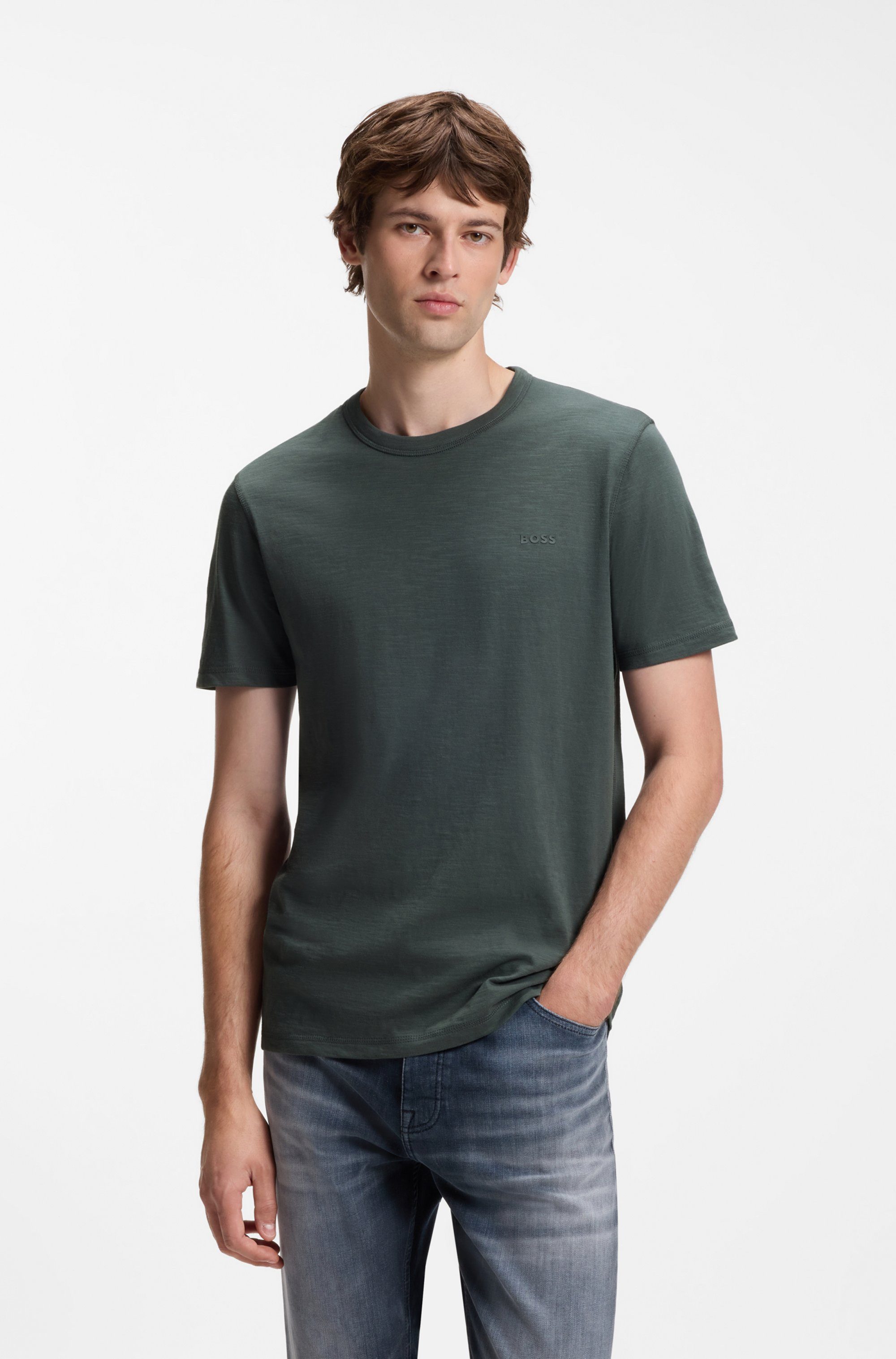 BOSS ORANGE T-Shirt Tegood Regular Fit 100% Baumwolle Logo on Chest Rundhals