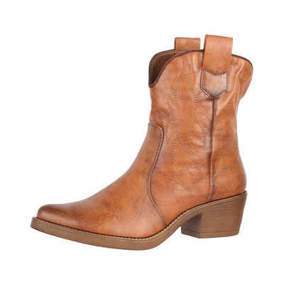 Elara Elara Damen Stiefeletten Cowboy Boots Keilstiefel