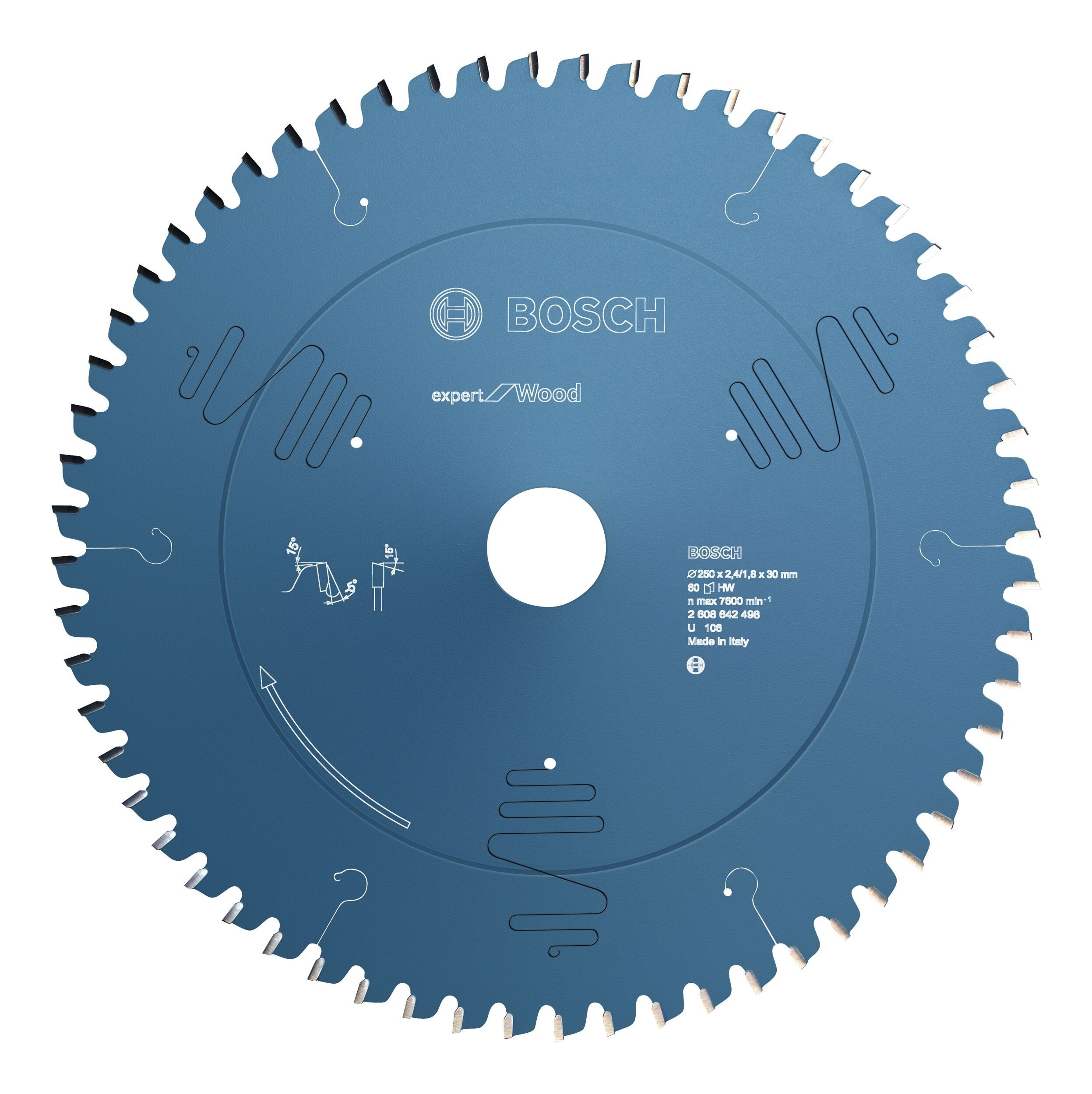 BOSCH Kreissägeblatt Expert 250 For x Wood 60Z, mm x 30 2,4 