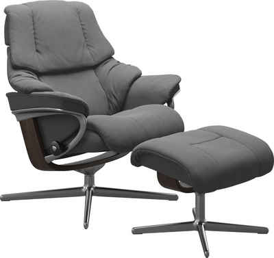 Stressless® Fußhocker Reno, mit Cross Base, Größe S, M & L, Holzakzent Wenge