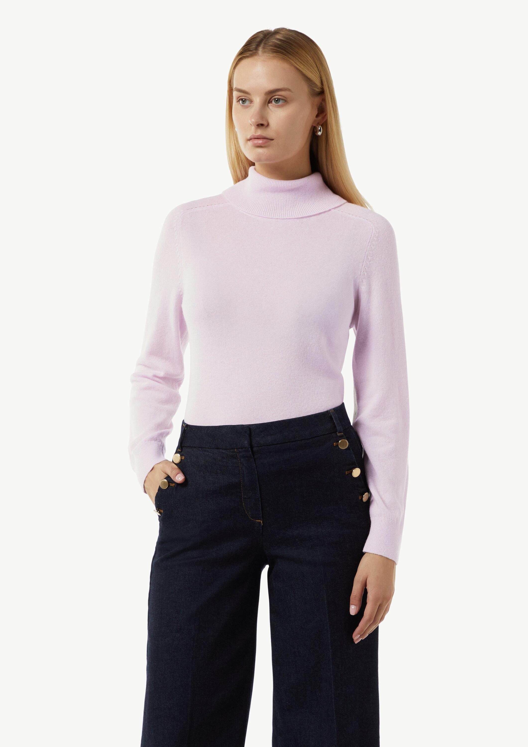 comma Longpullover Strickpullover Feinstrickpullover aus Kaschmirmix