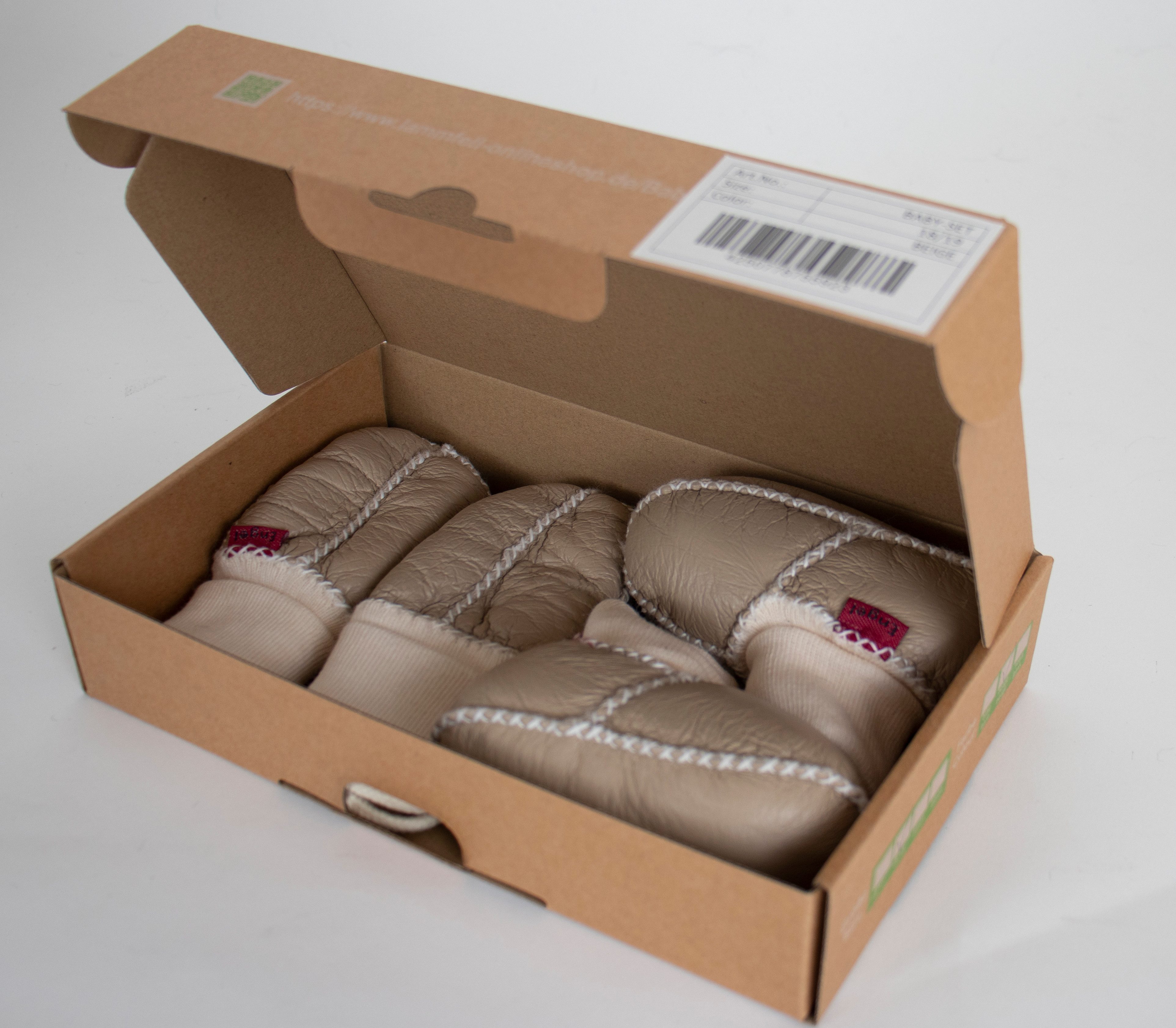 Reissner Lammfelle Baby Booties und Fäustl. Lammfell Set COLMAR Strickbünd. und Ziernaht Babystiefel