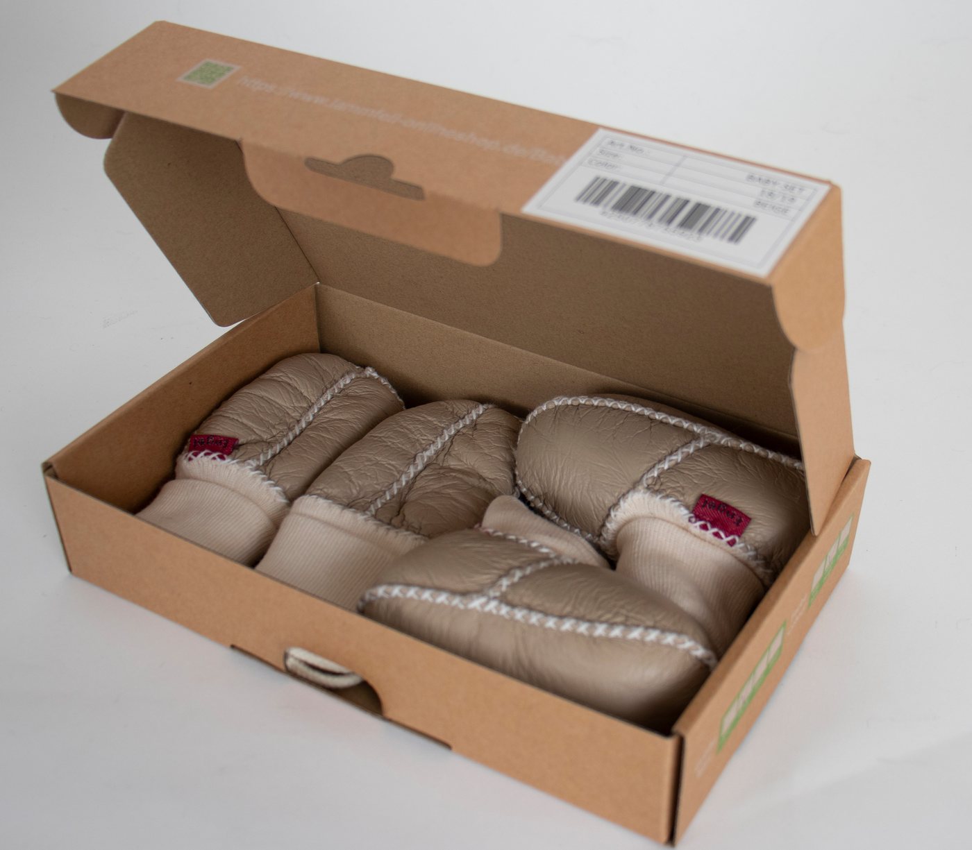 Reissner Lammfelle Baby Booties und Fäustl. Lammfell Set COLMAR Strickbünd. und Ziernaht Babystiefel
