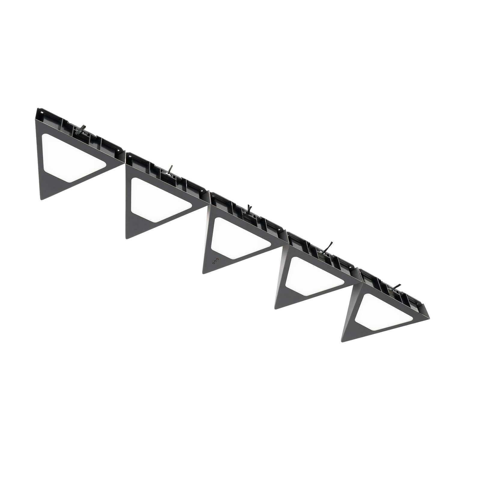 Prios Schrankleuchte Odia, dimmbar, LED-Leuchtmittel fest verbaut, warmweiß, Modern, Edelstahl, Kunststoff, Schwarz matt, 5 flammig, inkl.